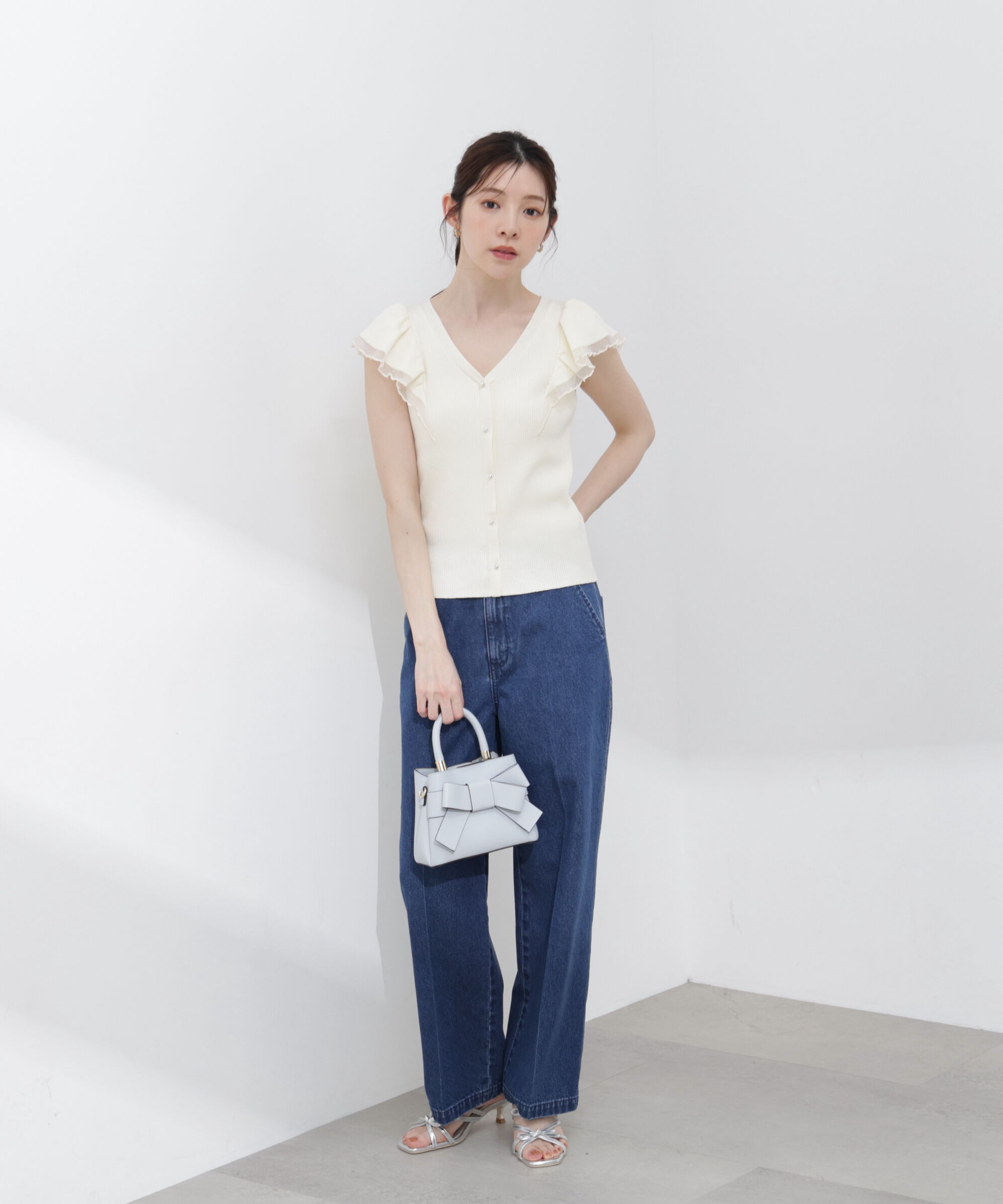 PROPORTION BODY DRESSING「部分シアーラッフルニット 26SS」|ニット・セーター|