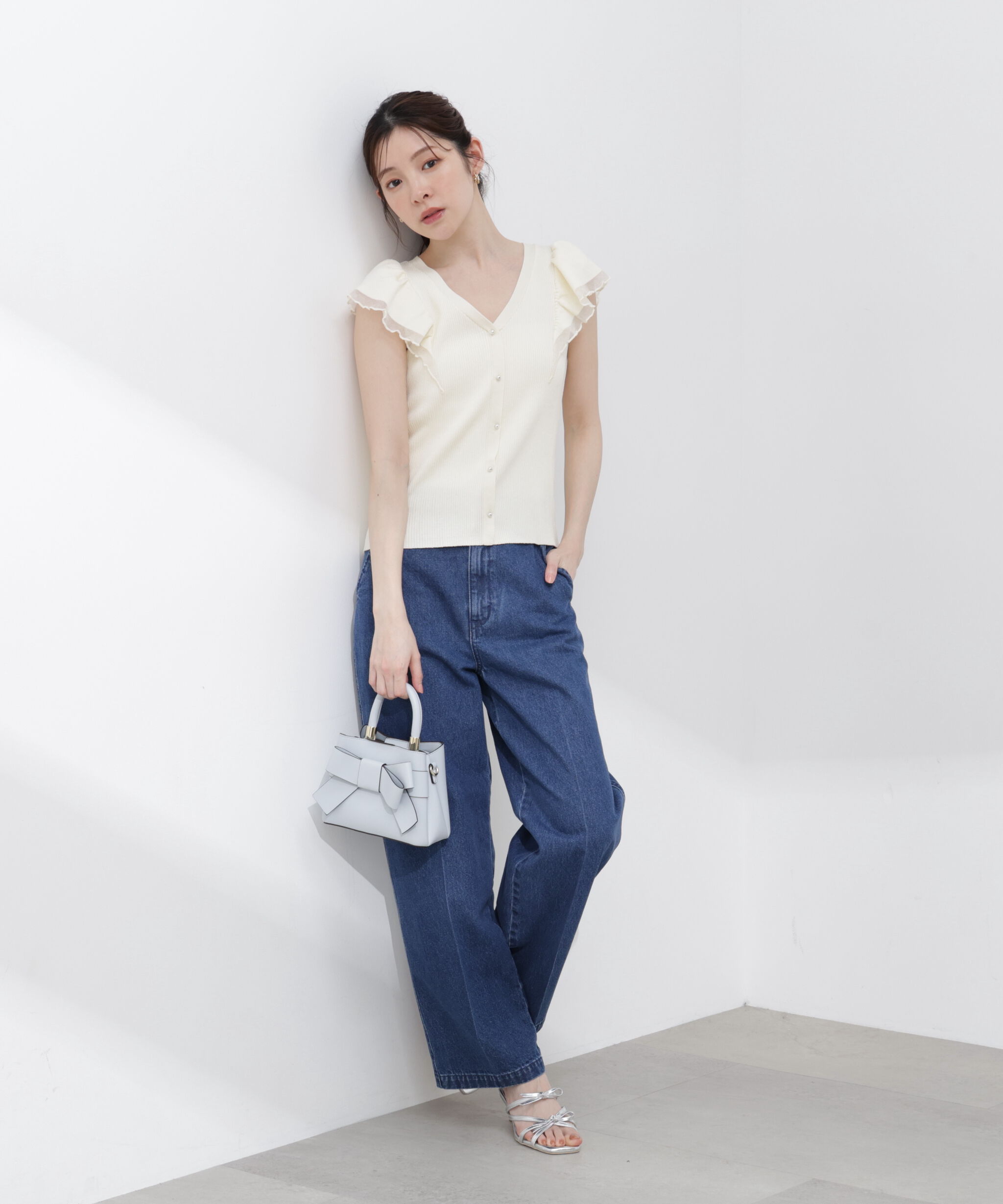 PROPORTION BODY DRESSING「部分シアーラッフルニット 26SS」|ニット・セーター|