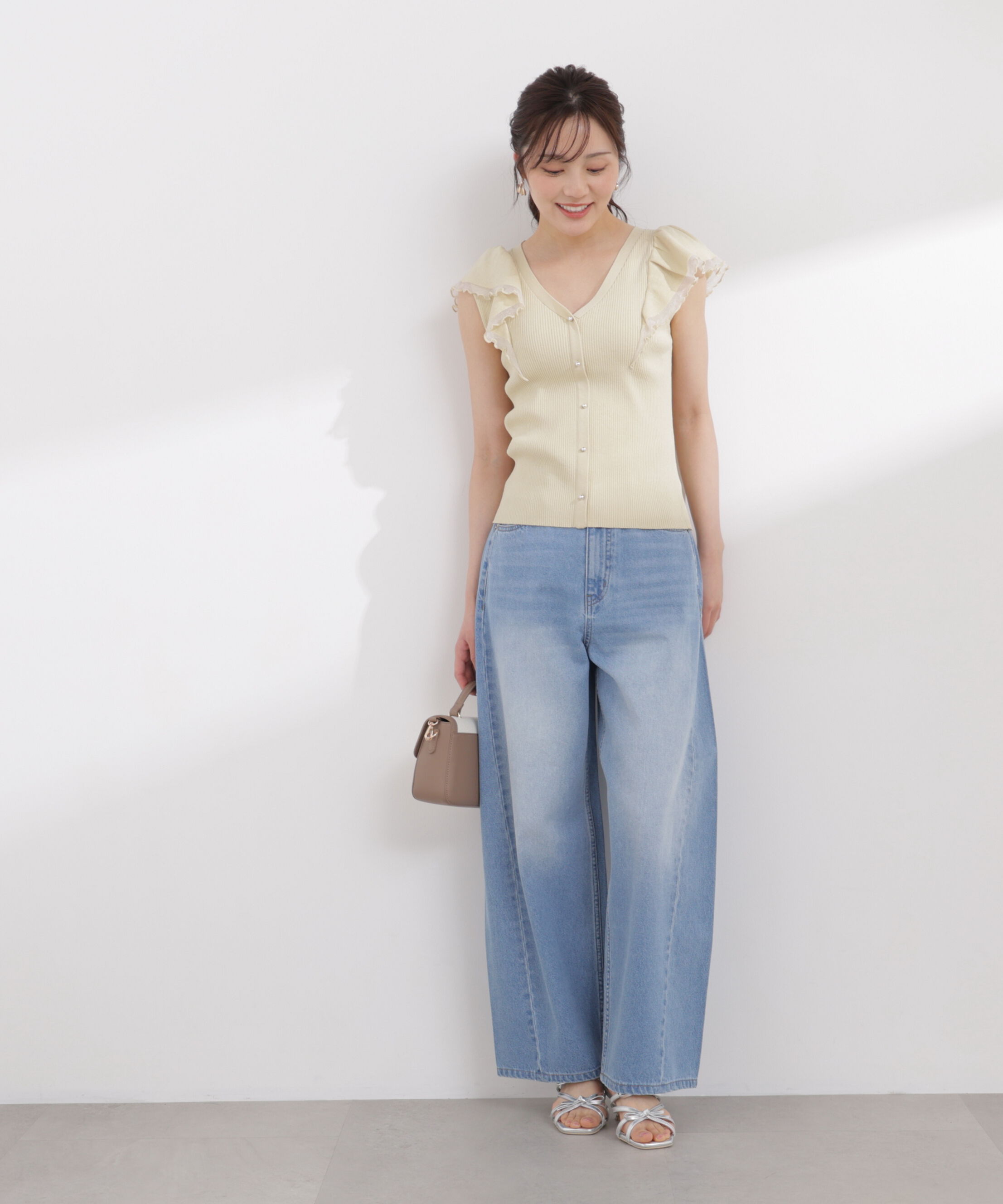 PROPORTION BODY DRESSING「部分シアーラッフルニット 26SS」|ニット・セーター|