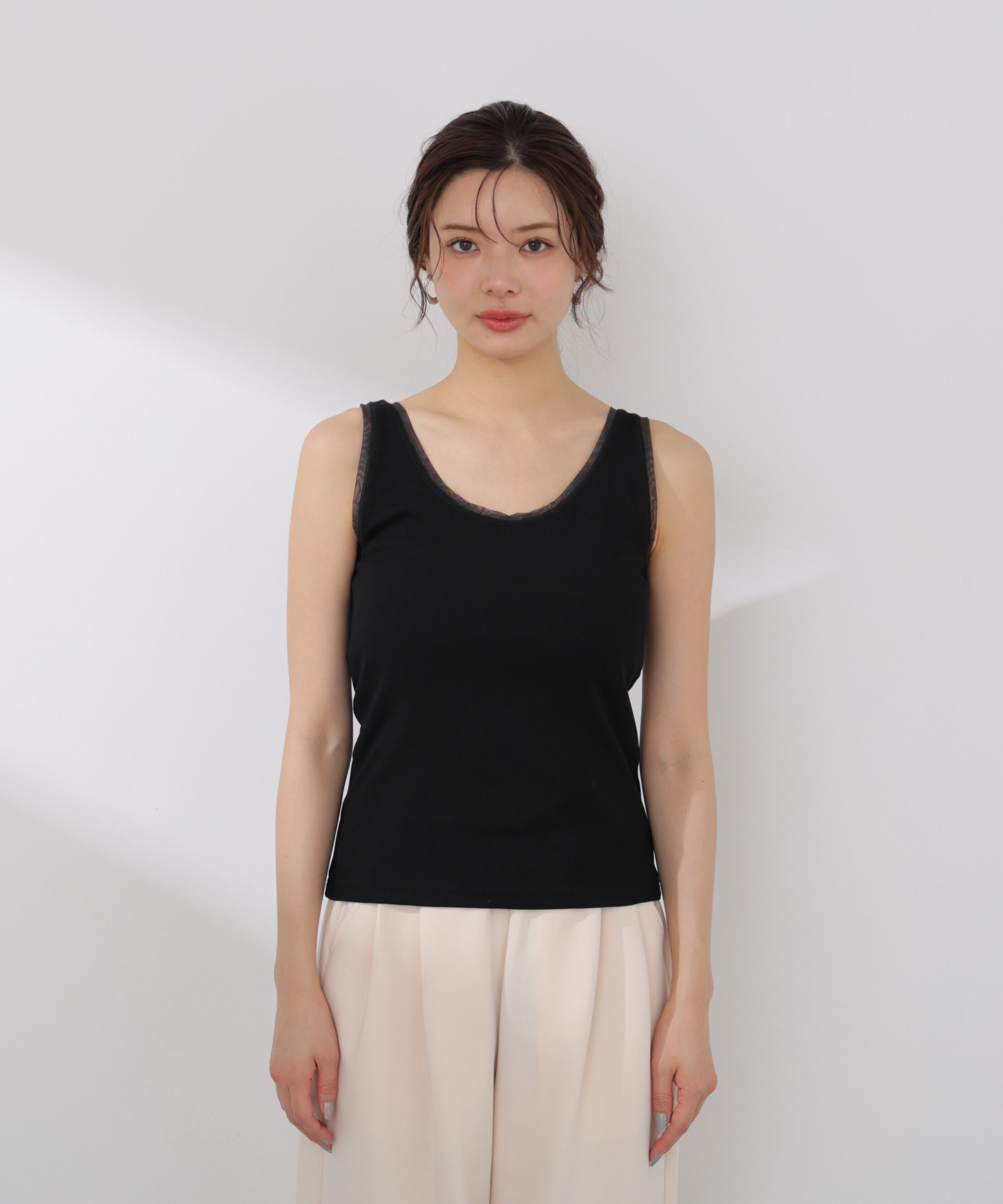 PROPORTION BODY DRESSING「チュールトリムタンクトップ 26SS」|Tシャツ・カットソー|