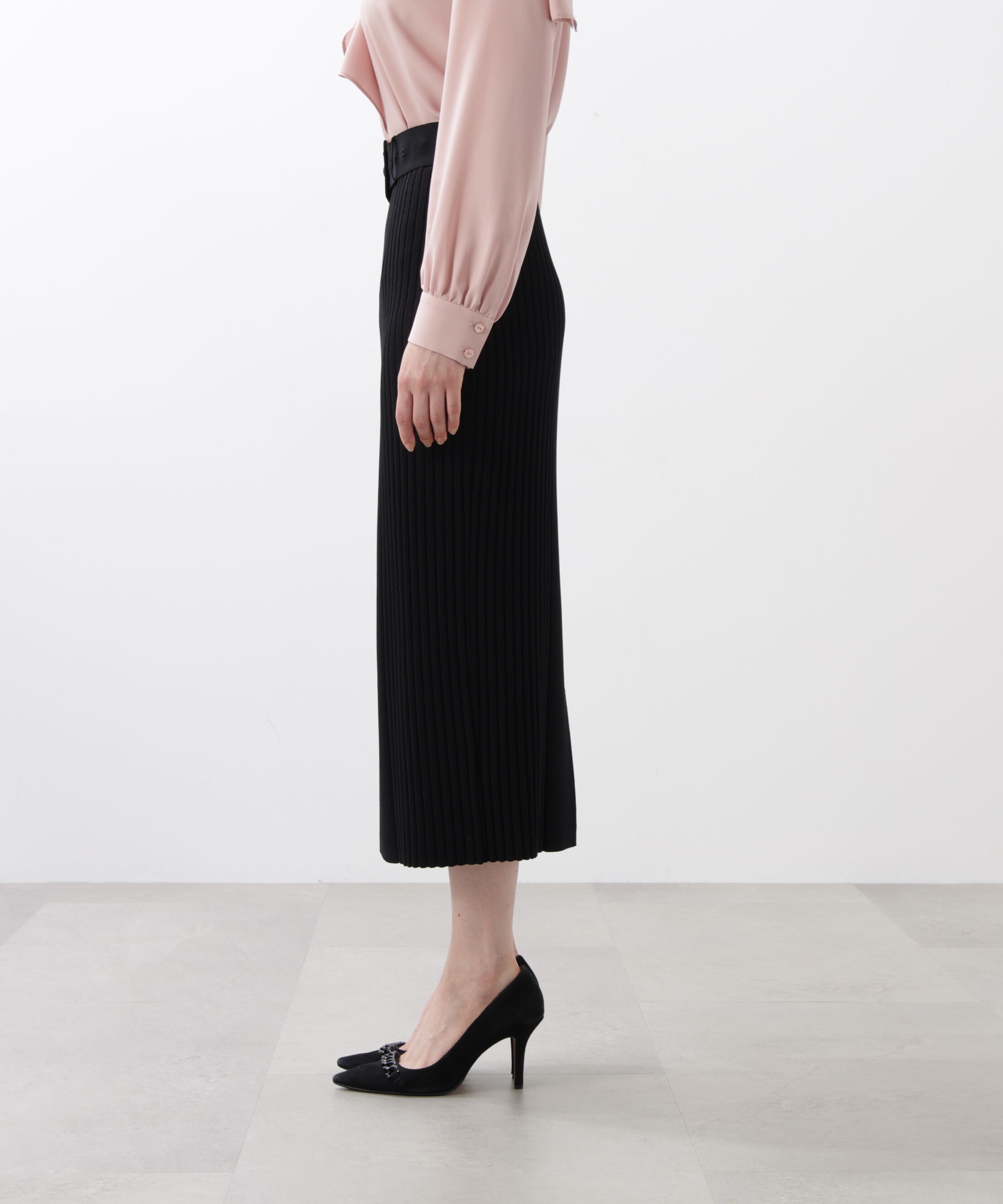  「◆ベルト付き総針ニットタイトスカート」|スカート|