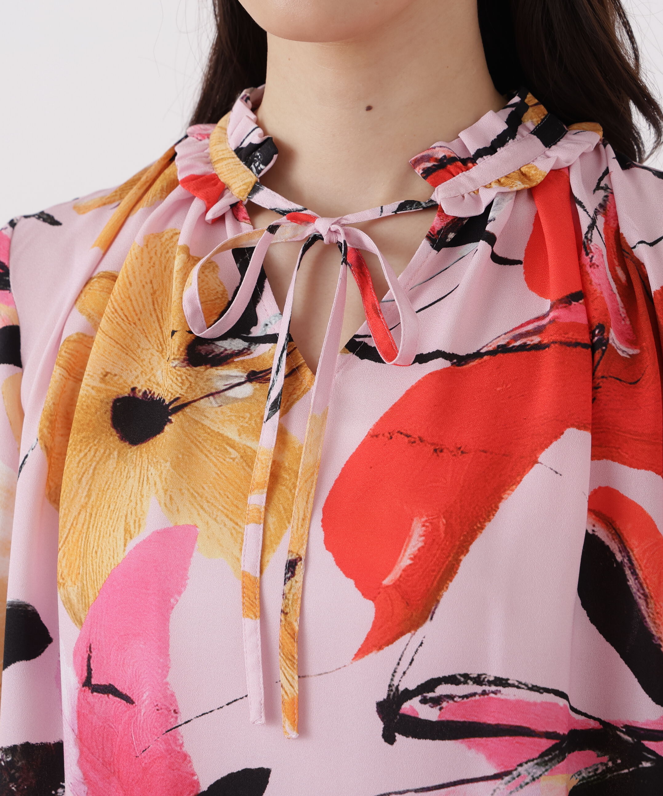  「◆フラワープリントギャザーブラウス」|シャツ・ブラウス|