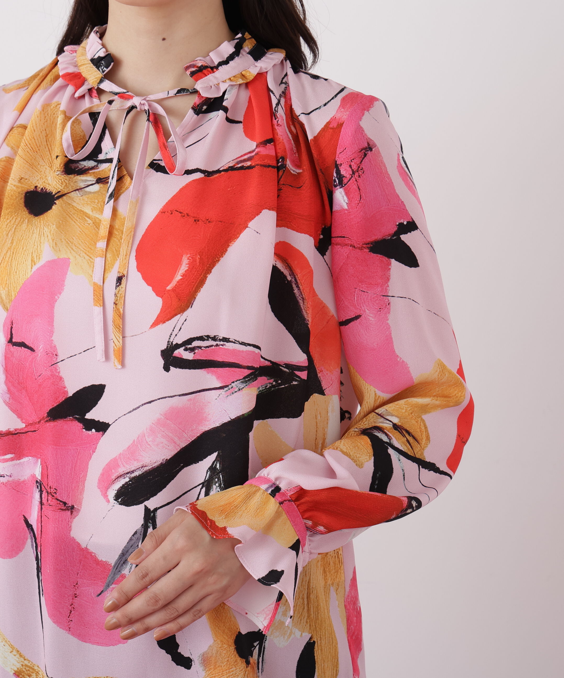  「◆フラワープリントギャザーブラウス」|シャツ・ブラウス|