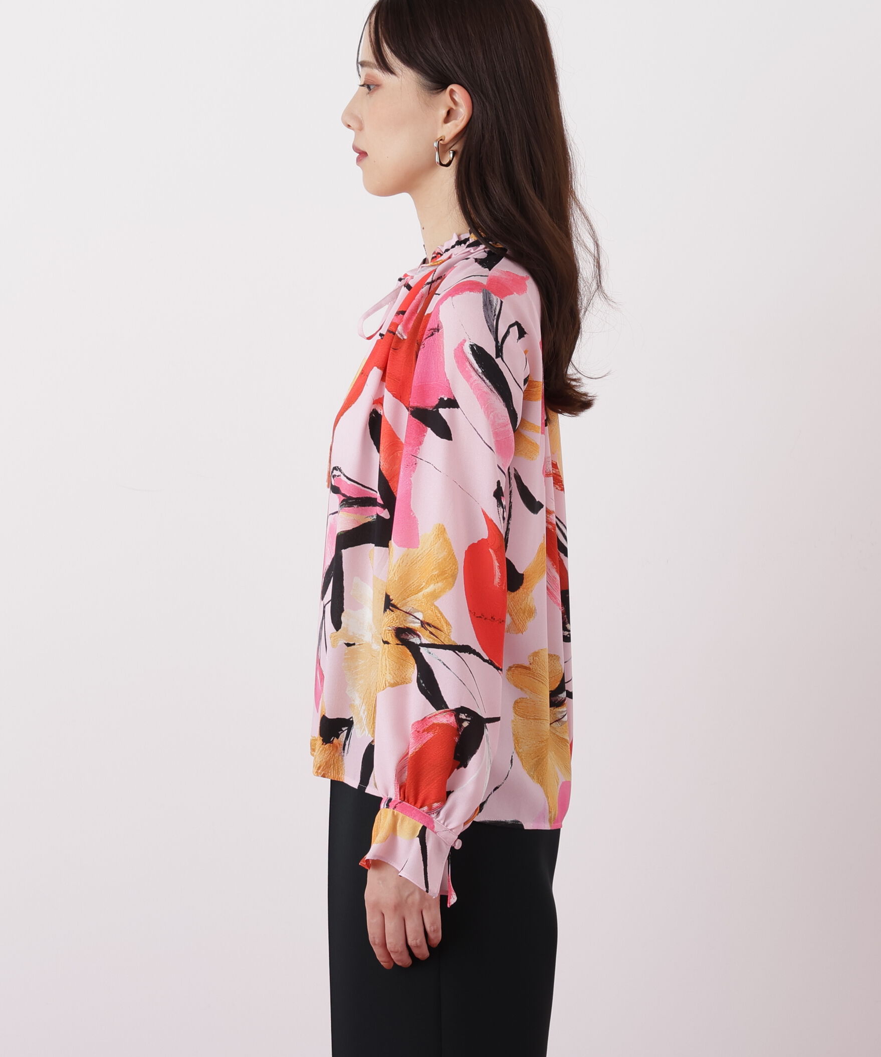  「◆フラワープリントギャザーブラウス」|シャツ・ブラウス|