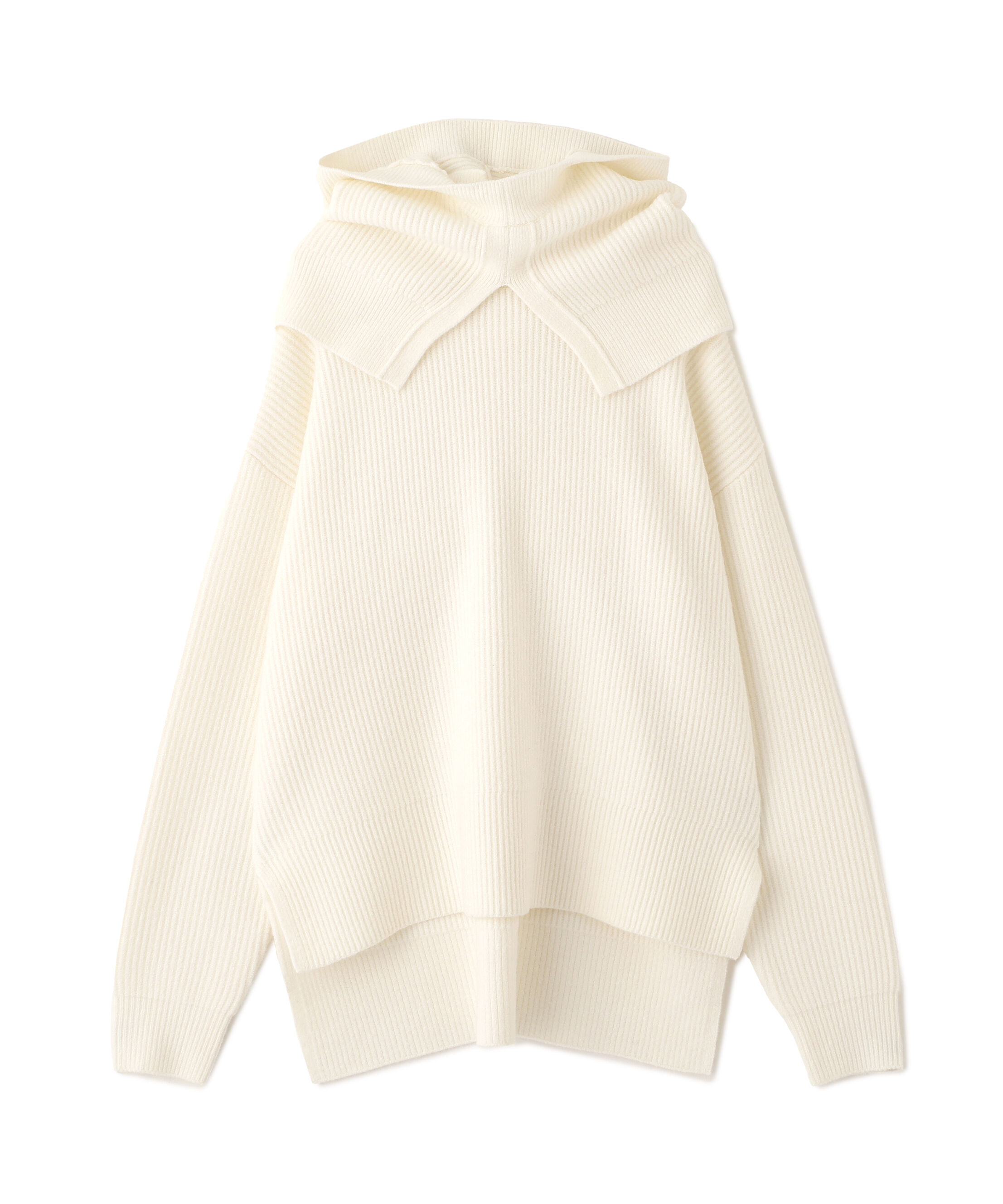  「◆フードスヌード付きニットプルオーバー」|ニット・セーター|