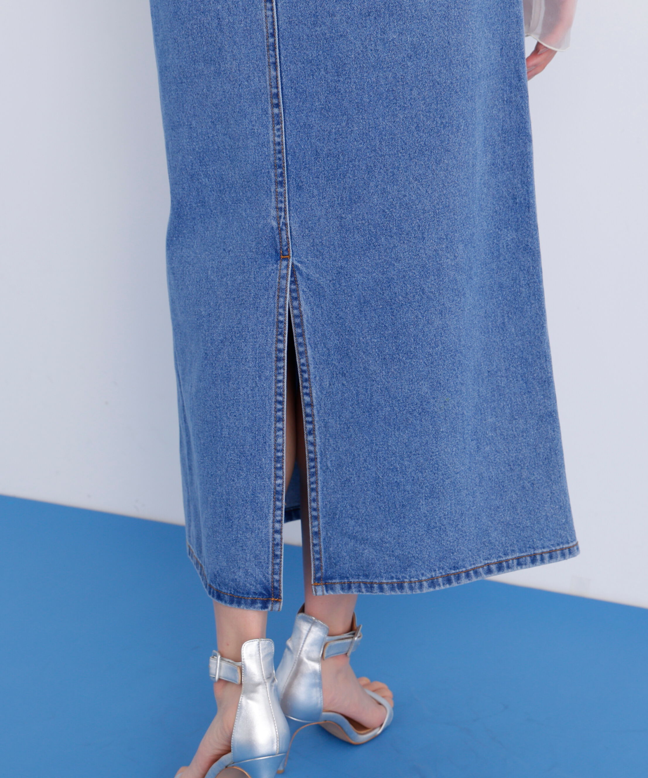  「［美香さん着用］デニムマキシＡラインスカート」|スカート|