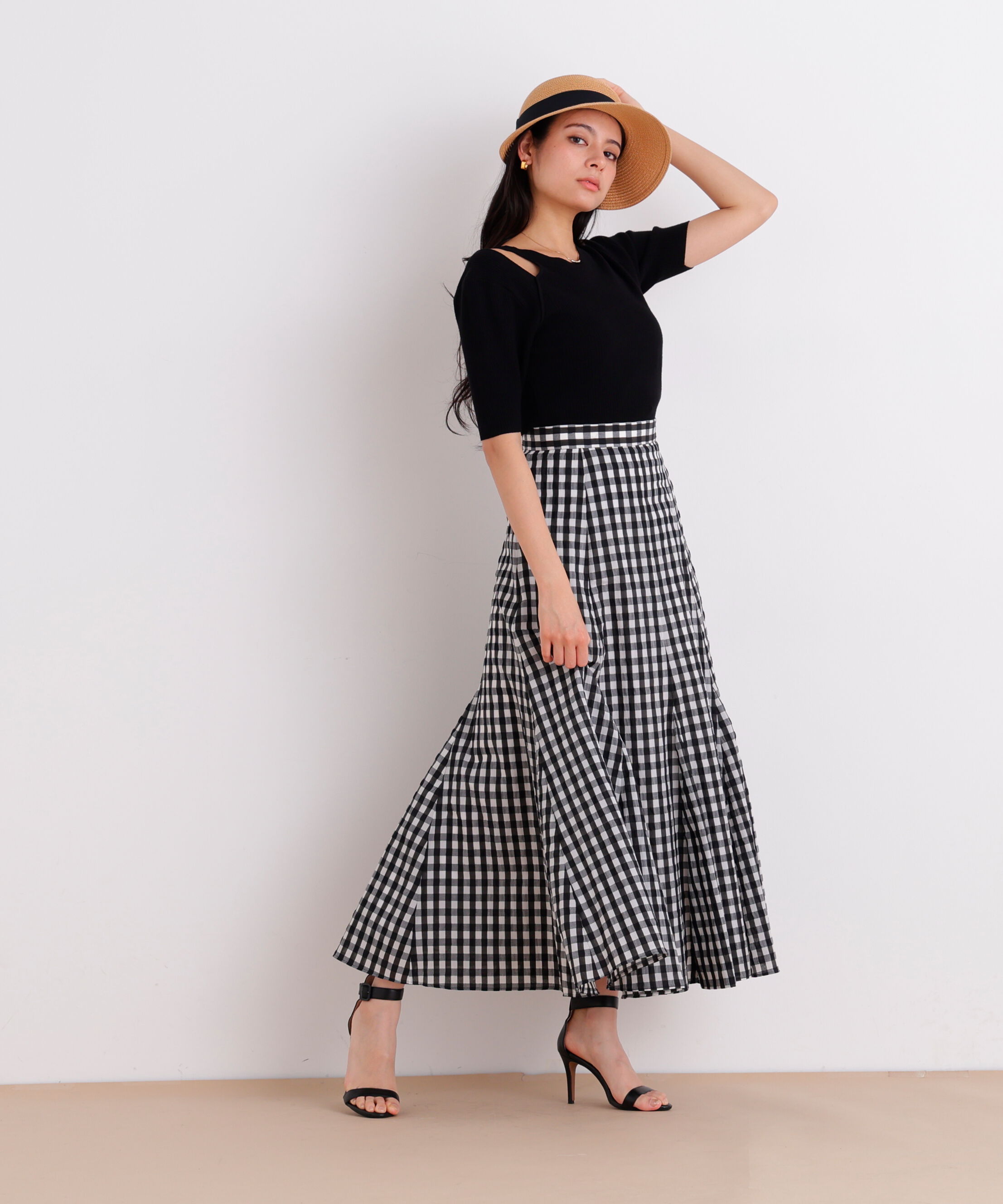  「［美香さん着用］シアーローンボリュームフレアースカート」|スカート|