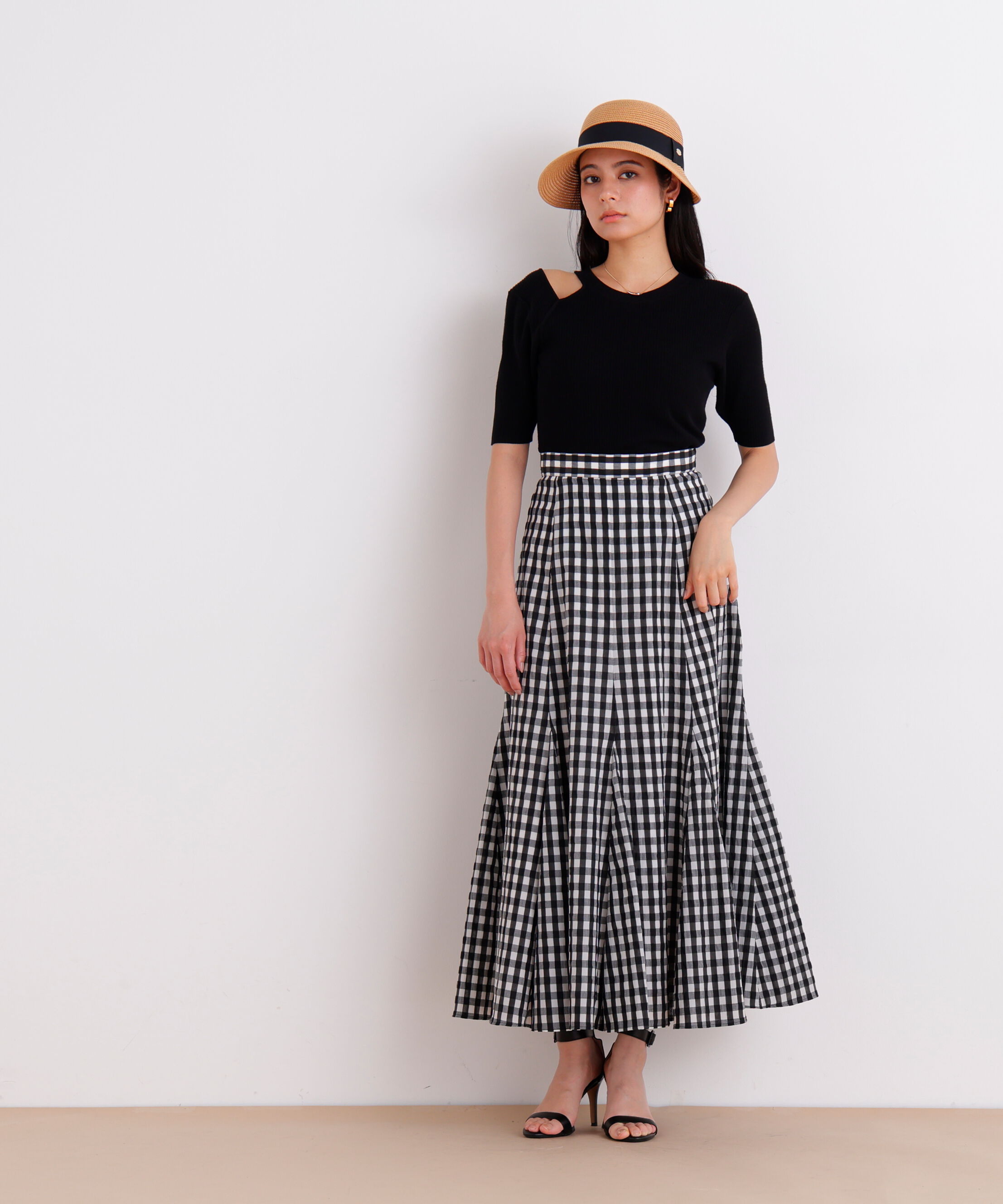  「［美香さん着用］シアーローンボリュームフレアースカート」|スカート|