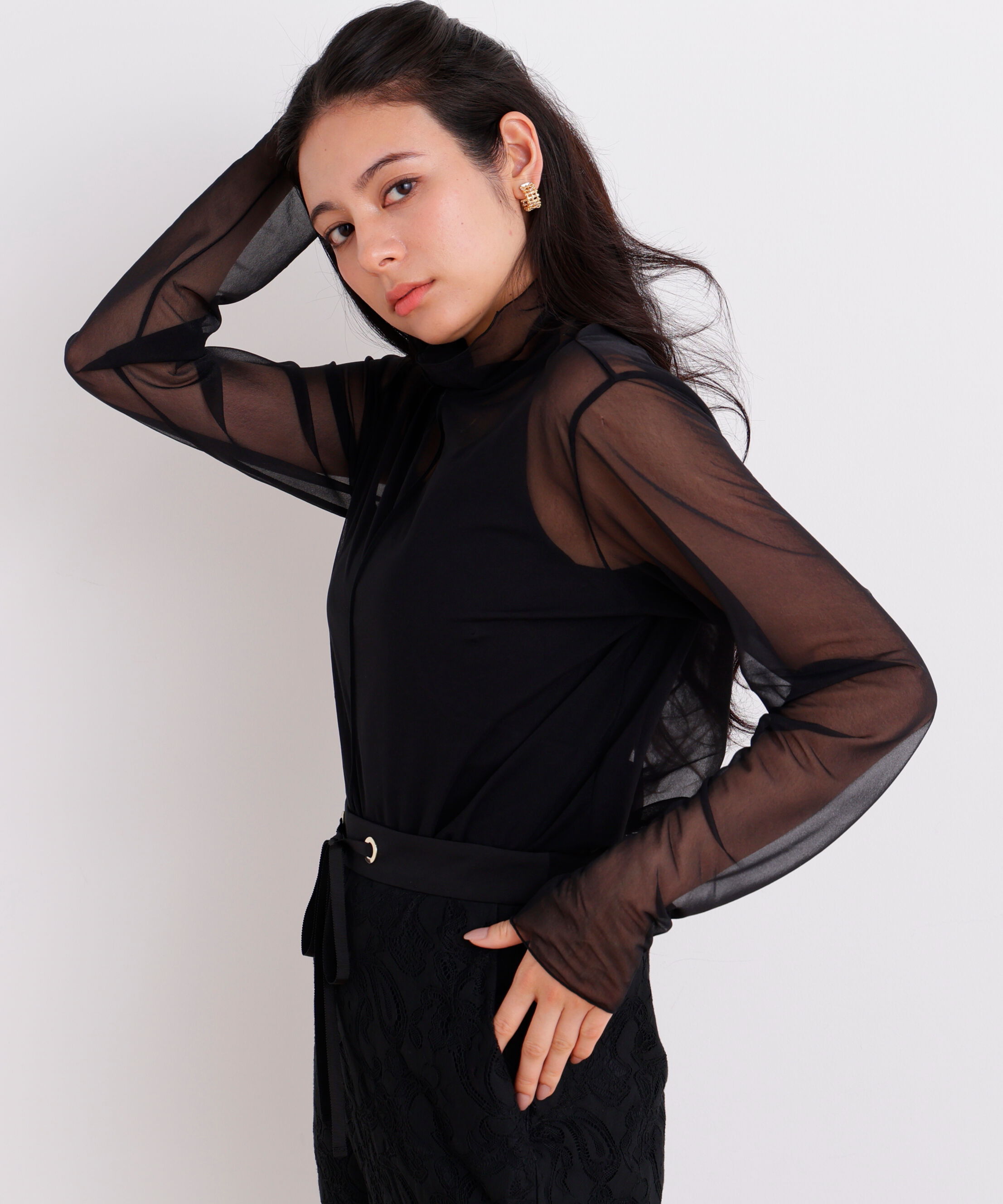  「［美香さん着用］シアーハイネックカットソー」|Tシャツ・カットソー|