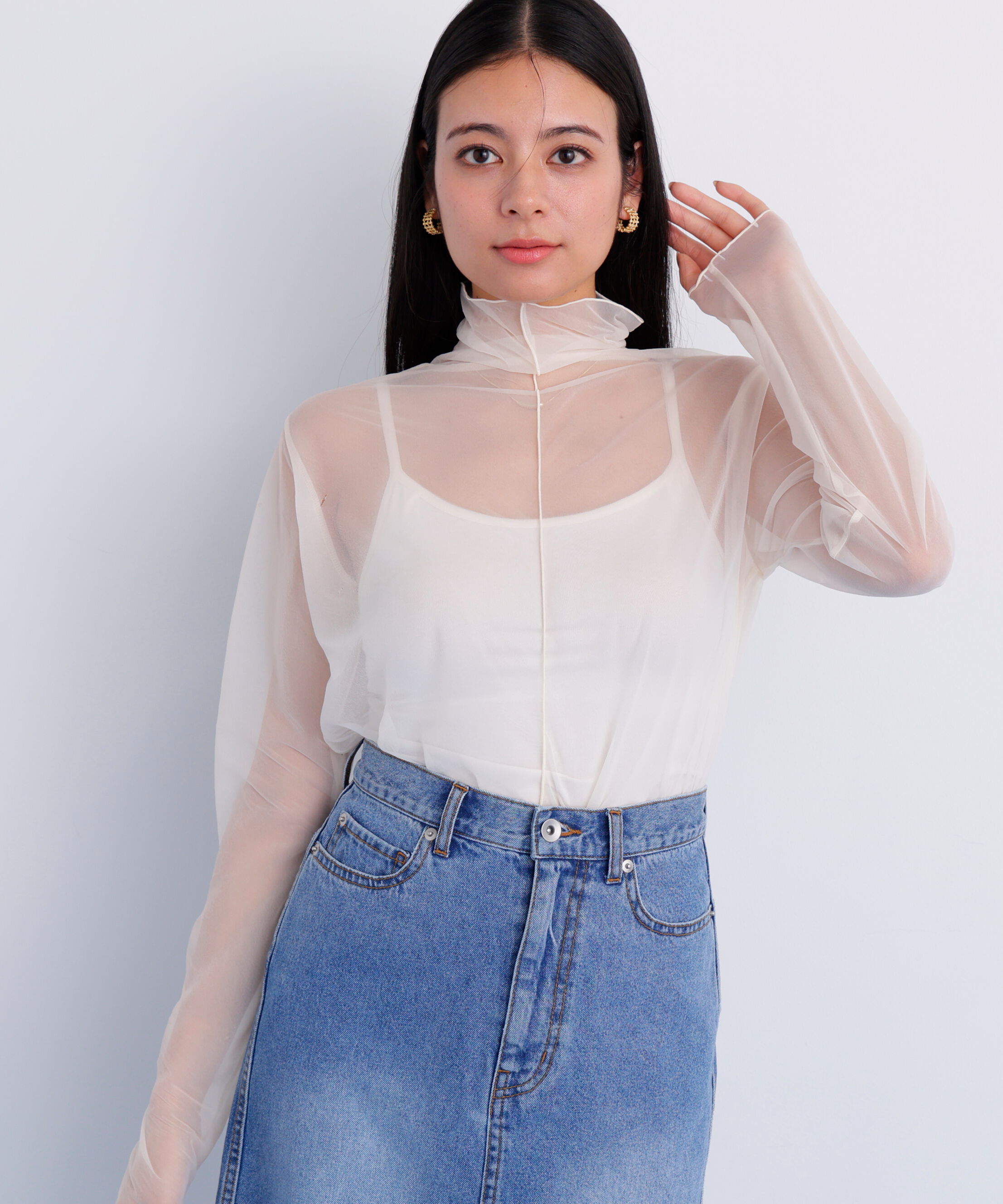  「［美香さん着用］シアーハイネックカットソー」|Tシャツ・カットソー|