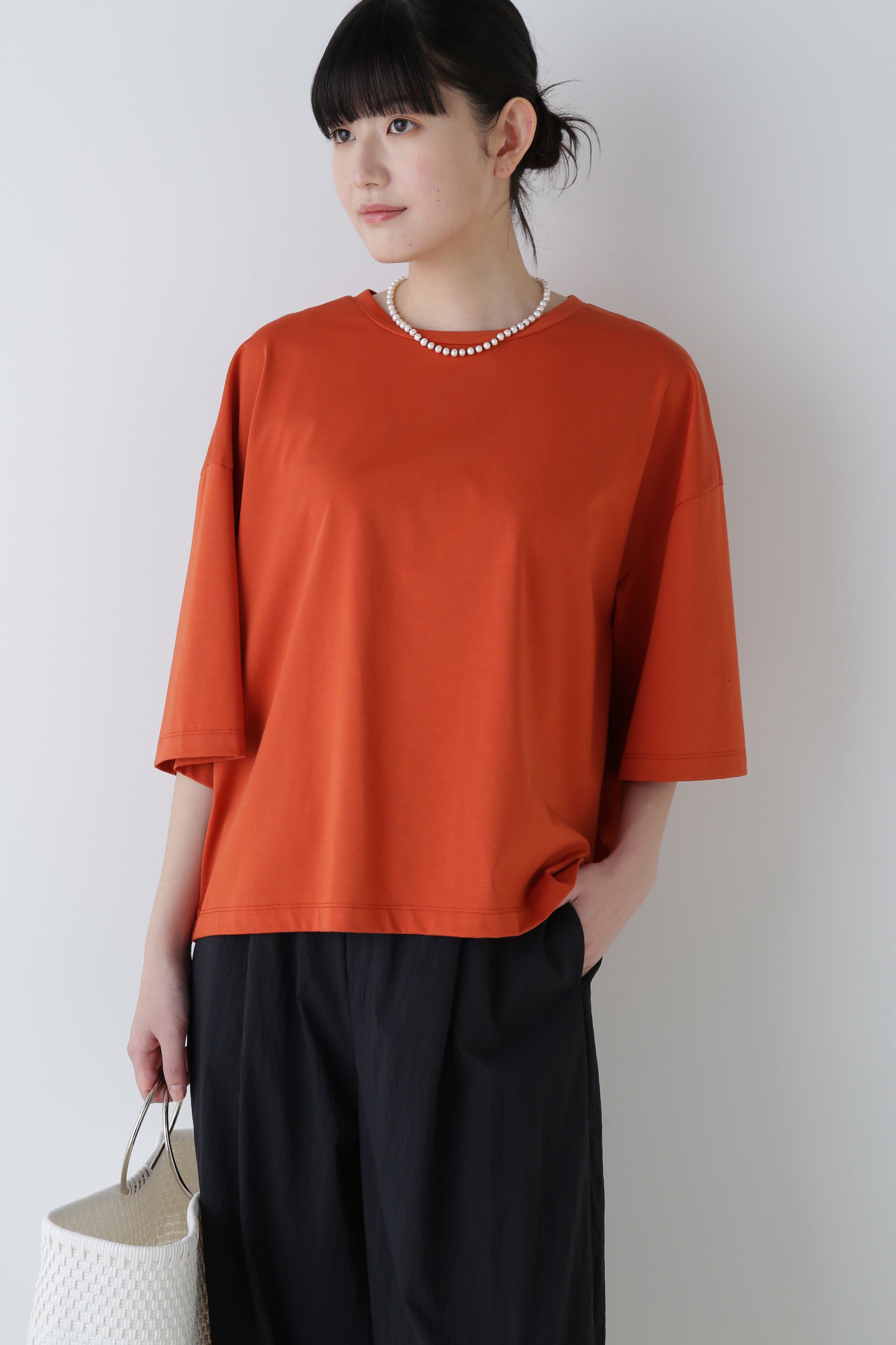  「◆Ｃ／ＰＥハイゲージプレーティング天竺カットソー」|Tシャツ・カットソー|オレンジ