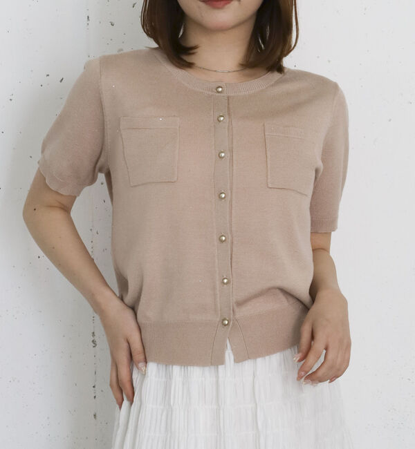 archives「金釦スパンコールニットカーディガン」|カーディガン|