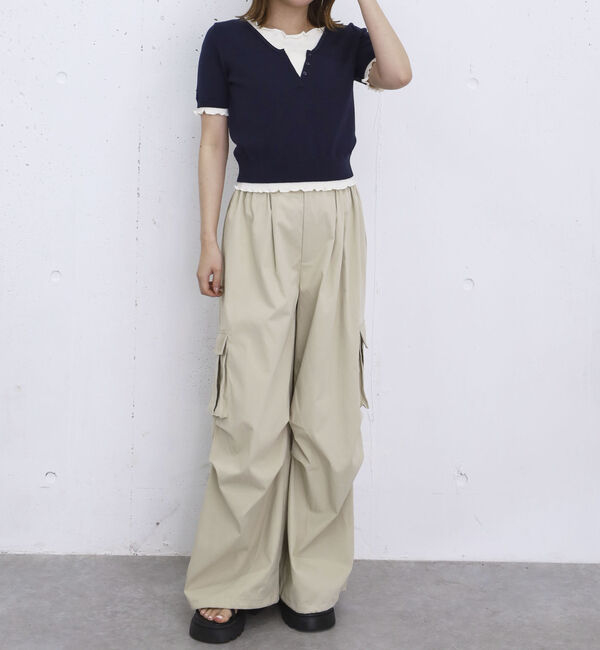 archives「配色レイヤードドッキングニットプルオーバー」|ニット・セーター|