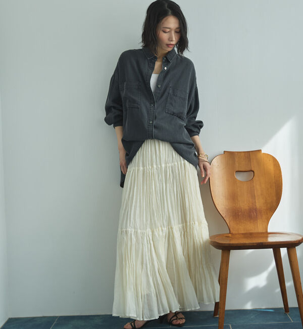 Doux archives「ワッシャーシアーティアードスカート」|スカート|