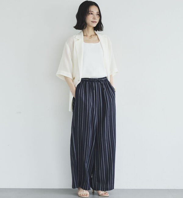 Doux archives「リネン混ストライプパンツ」|チノ|