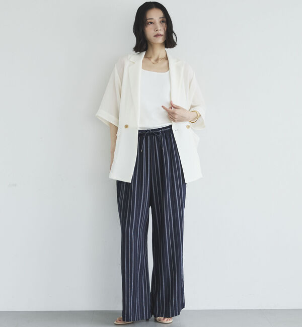 Doux archives「リネン混ストライプパンツ」|チノ|