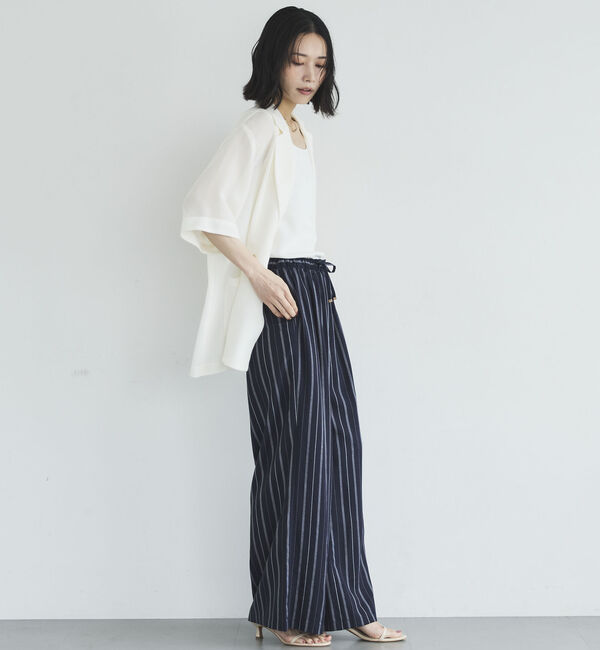 Doux archives「リネン混ストライプパンツ」|チノ|