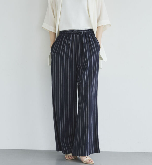 Doux archives「リネン混ストライプパンツ」|チノ|