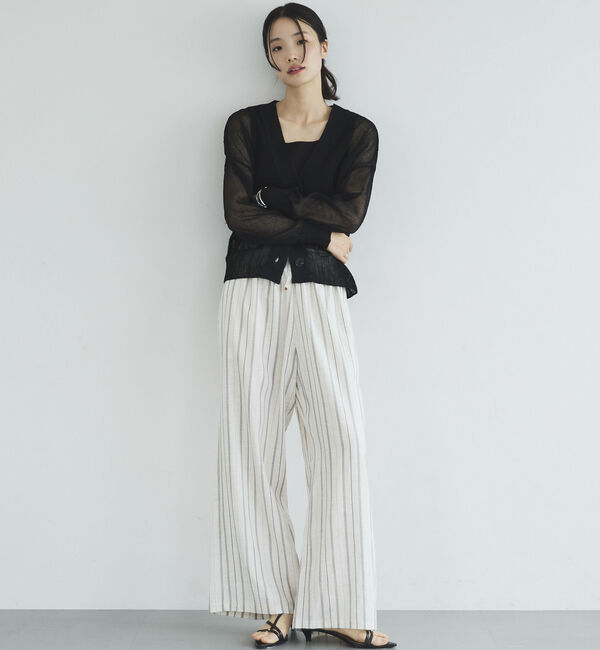 Doux archives「リネン混ストライプパンツ」|チノ|