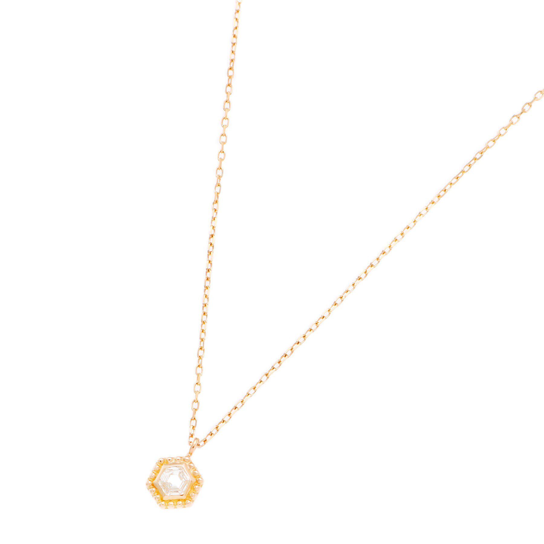 COCOSHNIK「K18ダイヤモンド ヘキサゴンカットフチミル ネックレス」|ネックレス|イエローゴールド(1