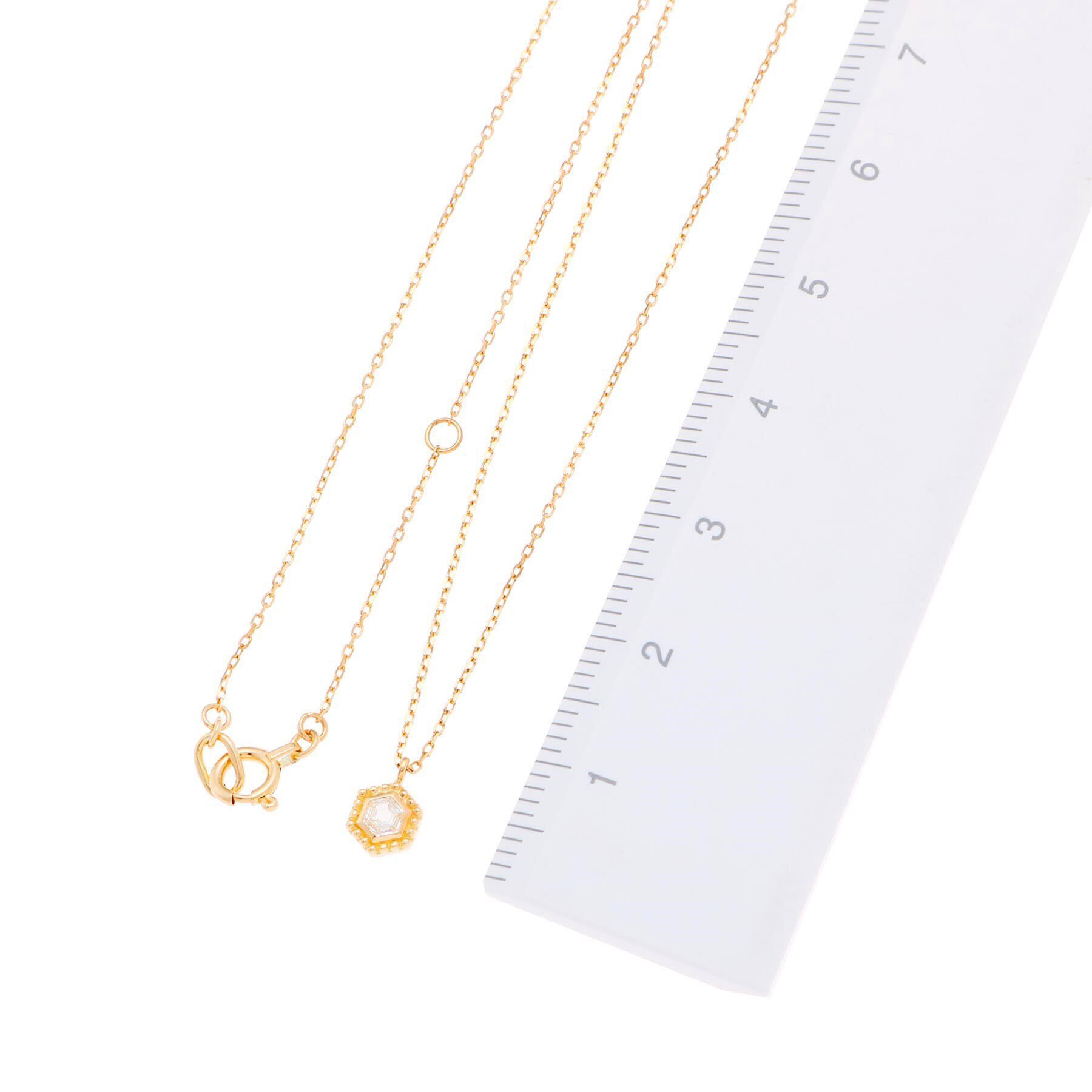 COCOSHNIK「K18ダイヤモンド ヘキサゴンカットフチミル ネックレス」|ネックレス|