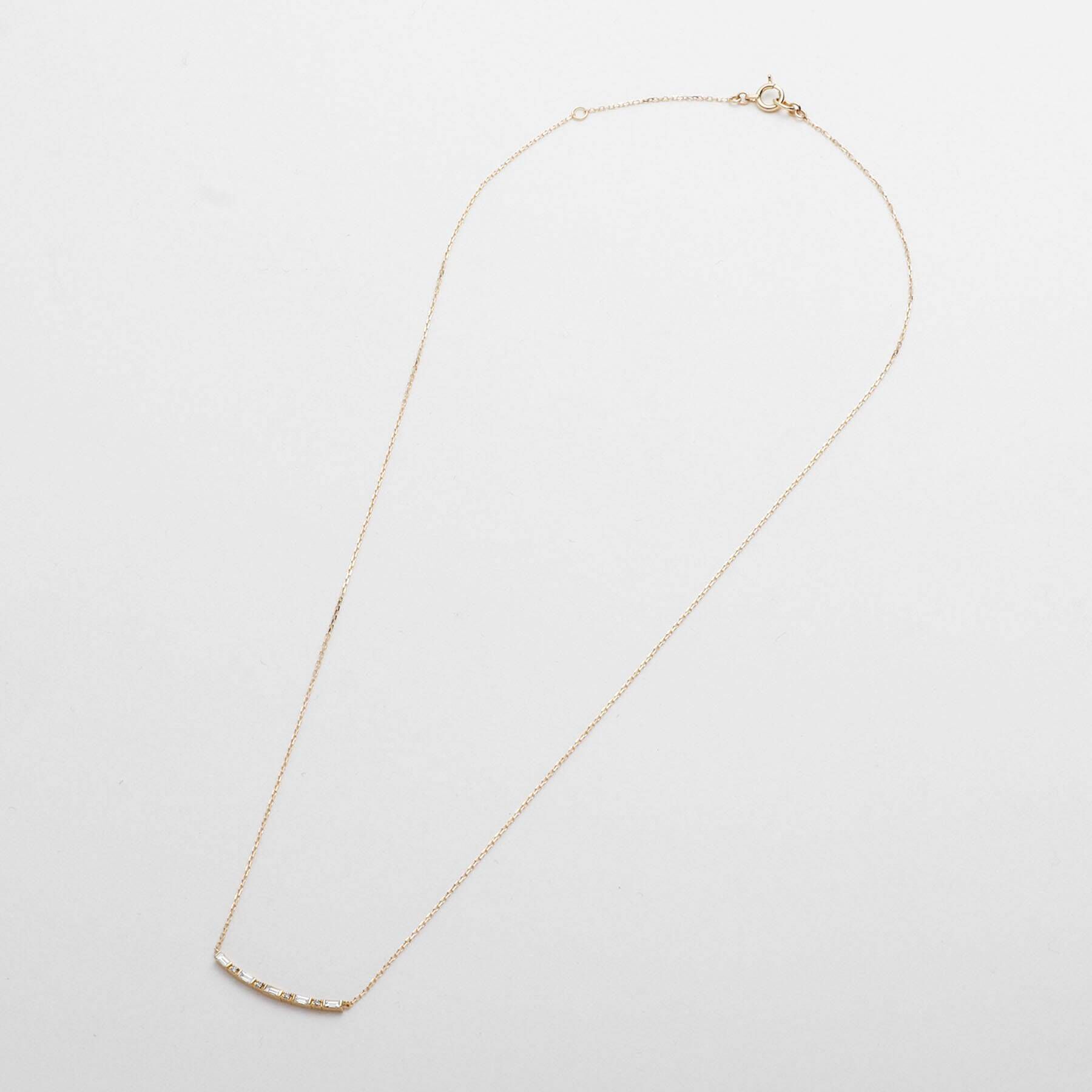 COCOSHNIK「K18ダイヤモンド バゲットカット アーチネックレス」|ネックレス|