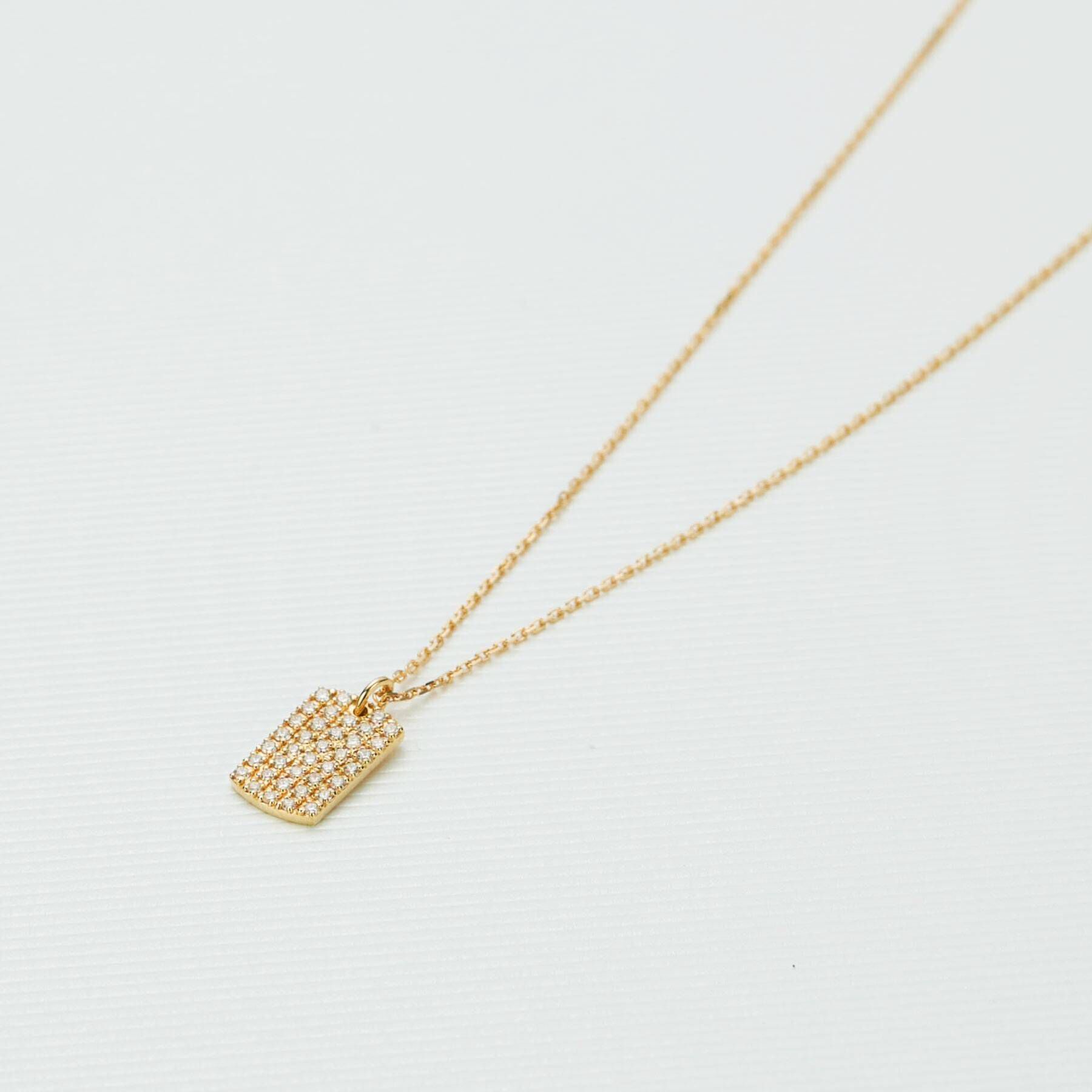 COCOSHNIK「K18ダイヤモンド バゲットカット アーチネックレス」|ネックレス|