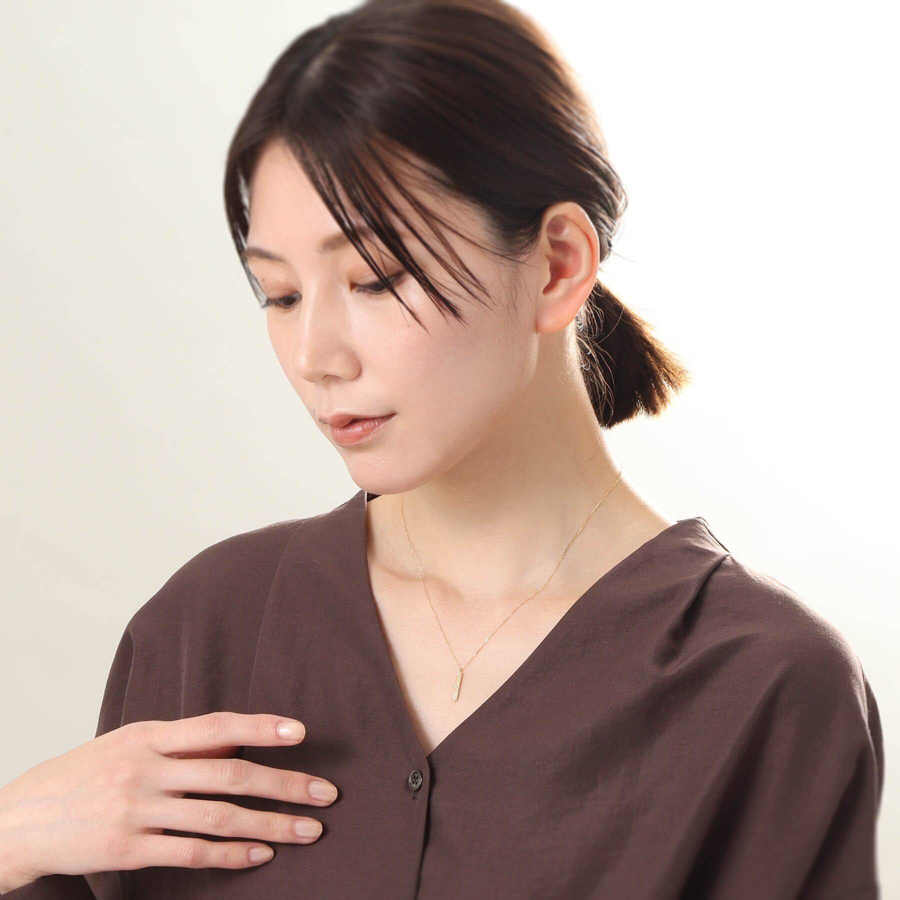 COCOSHNIK「K18ダイヤモンド アラシパヴェ バーネックレス」|ネックレス|