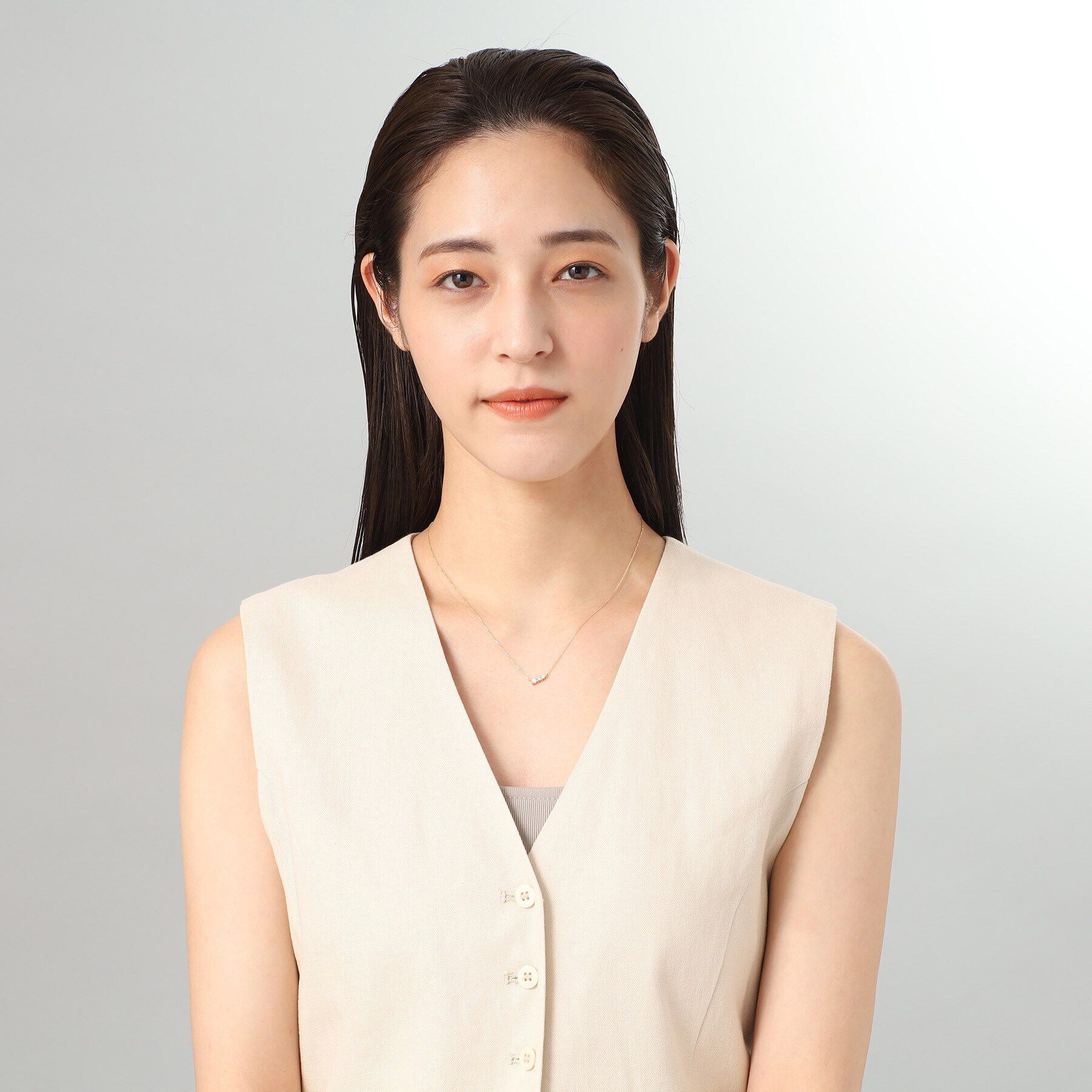 COCOSHNIK「K18ダイヤモンド グラデ3石 ネックレス」|ネックレス|