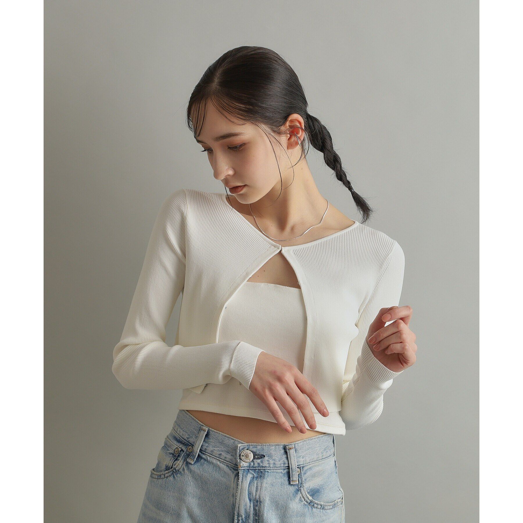 COCOSHNIK ONKITSCH「シルバー ソリッドイヤーカフ フラットアーク」|イヤリング|