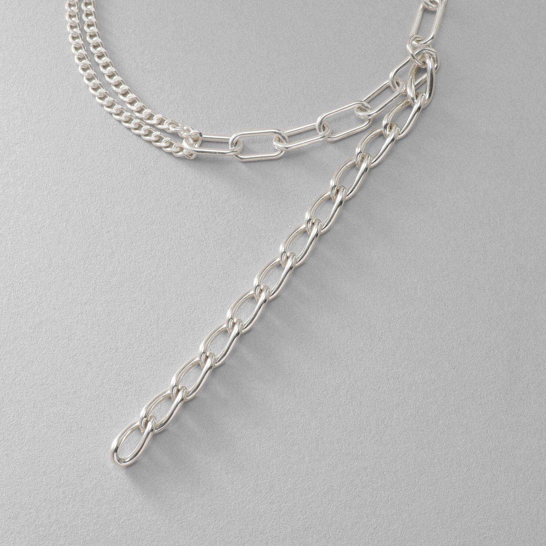 COCOSHNIK ONKITSCH「シルバー ハンギングマルチチェーン ブレスレット」|ブレスレット・バングル|