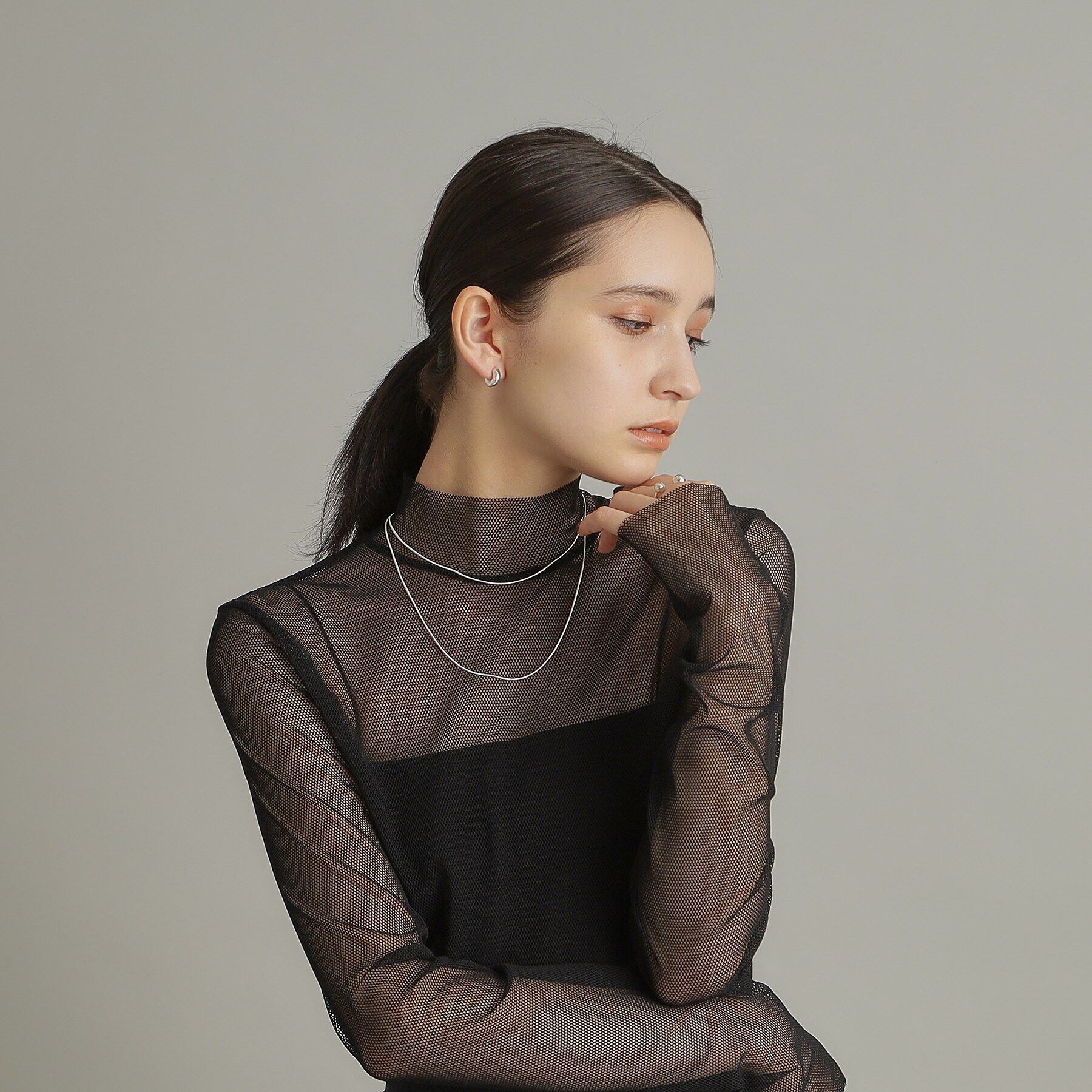 COCOSHNIK ONKITSCH「シルバー ホロウフープピアス ラウンドS」|ピアス|