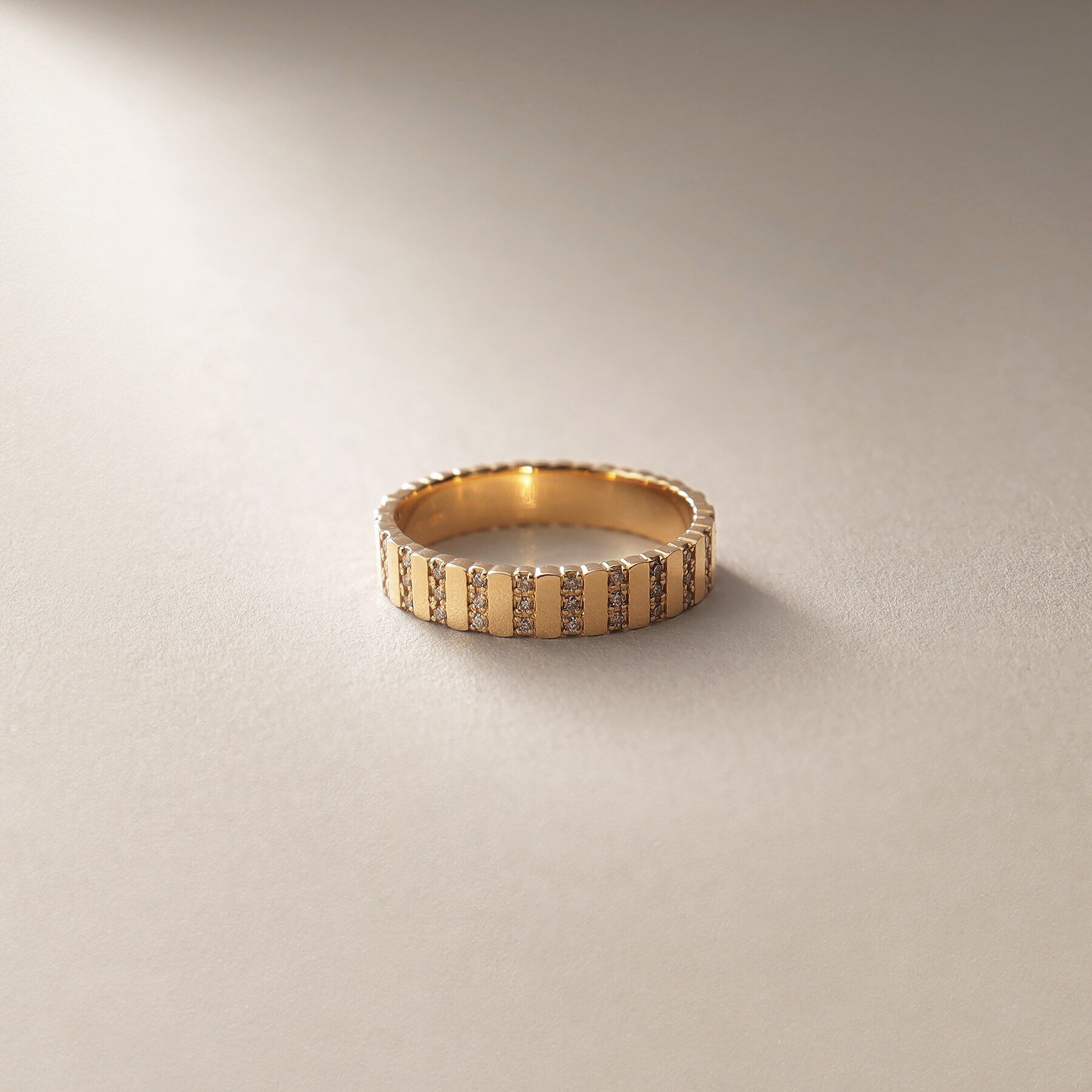 COCOSHNIK「K18ダイヤモンド ストライプ リング」|リング|