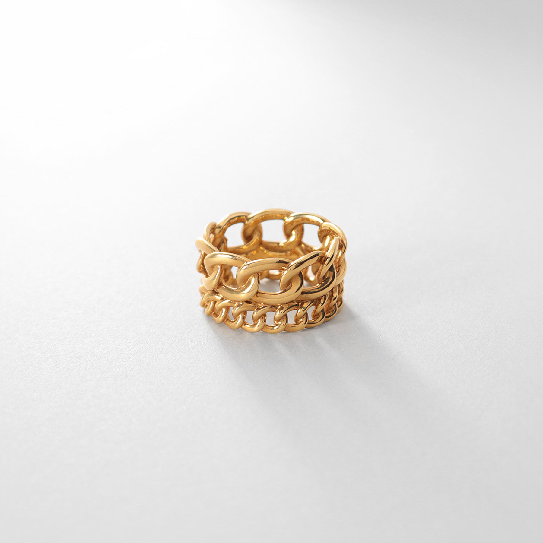 COCOSHNIK ONKITSCH「シルバー ダブルカーブチェーンモチーフリング GP」|リング|