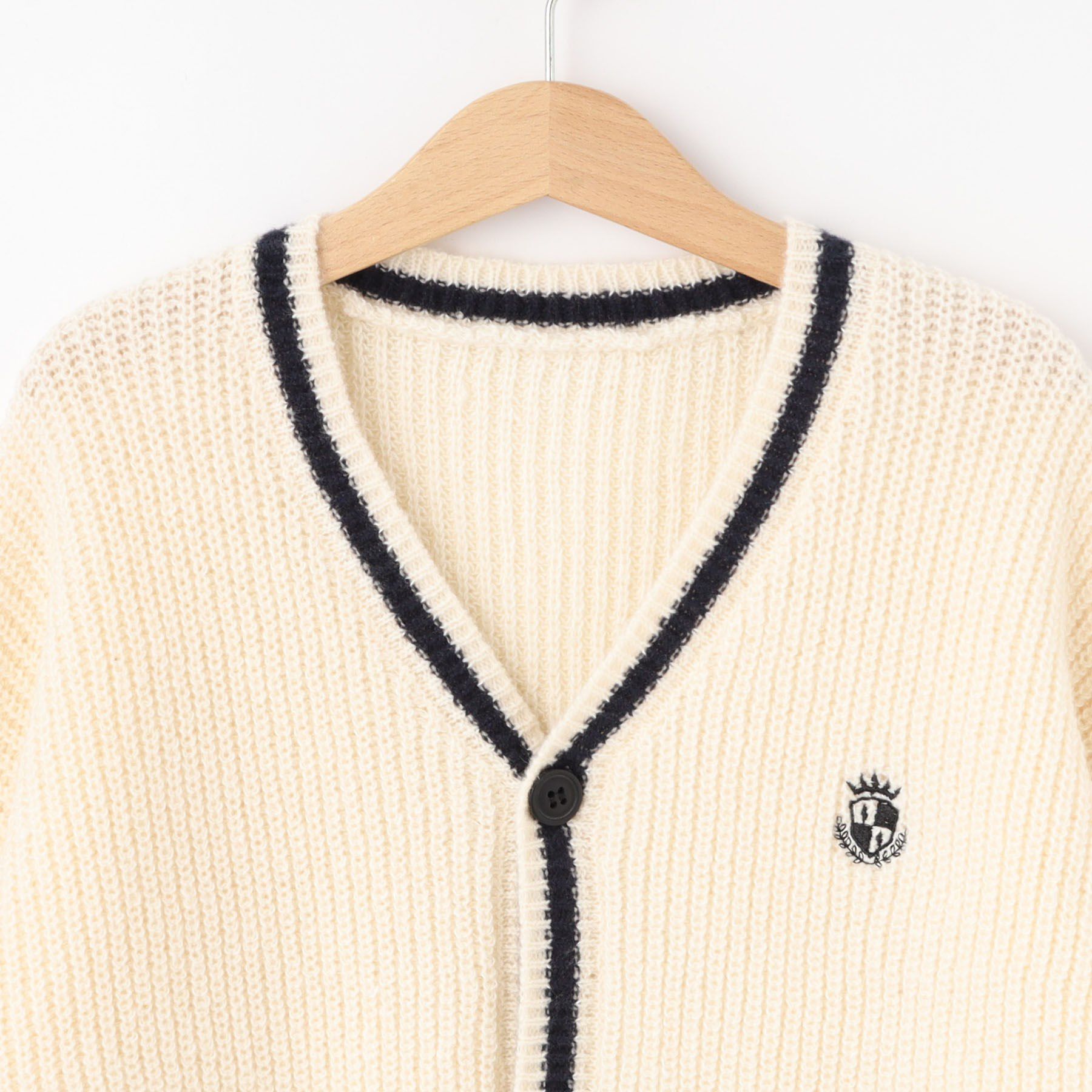 SHOO･LA･RUE「【100-140cm/プチセレ】ラインニットカーディガン」|カーディガン|