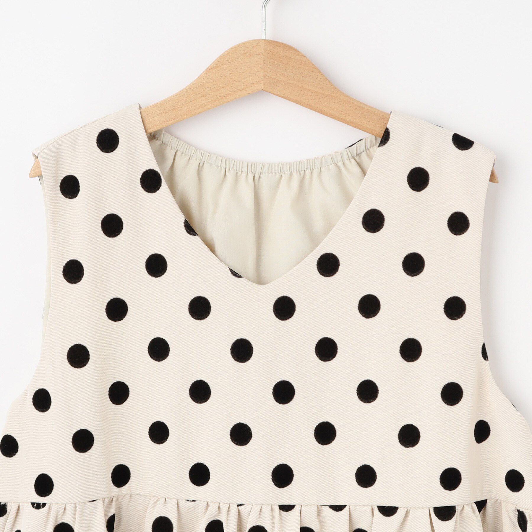 SHOO･LA･RUE「【100-140cm/プチセレ】フロッキードットワンピース」|ワンピース|