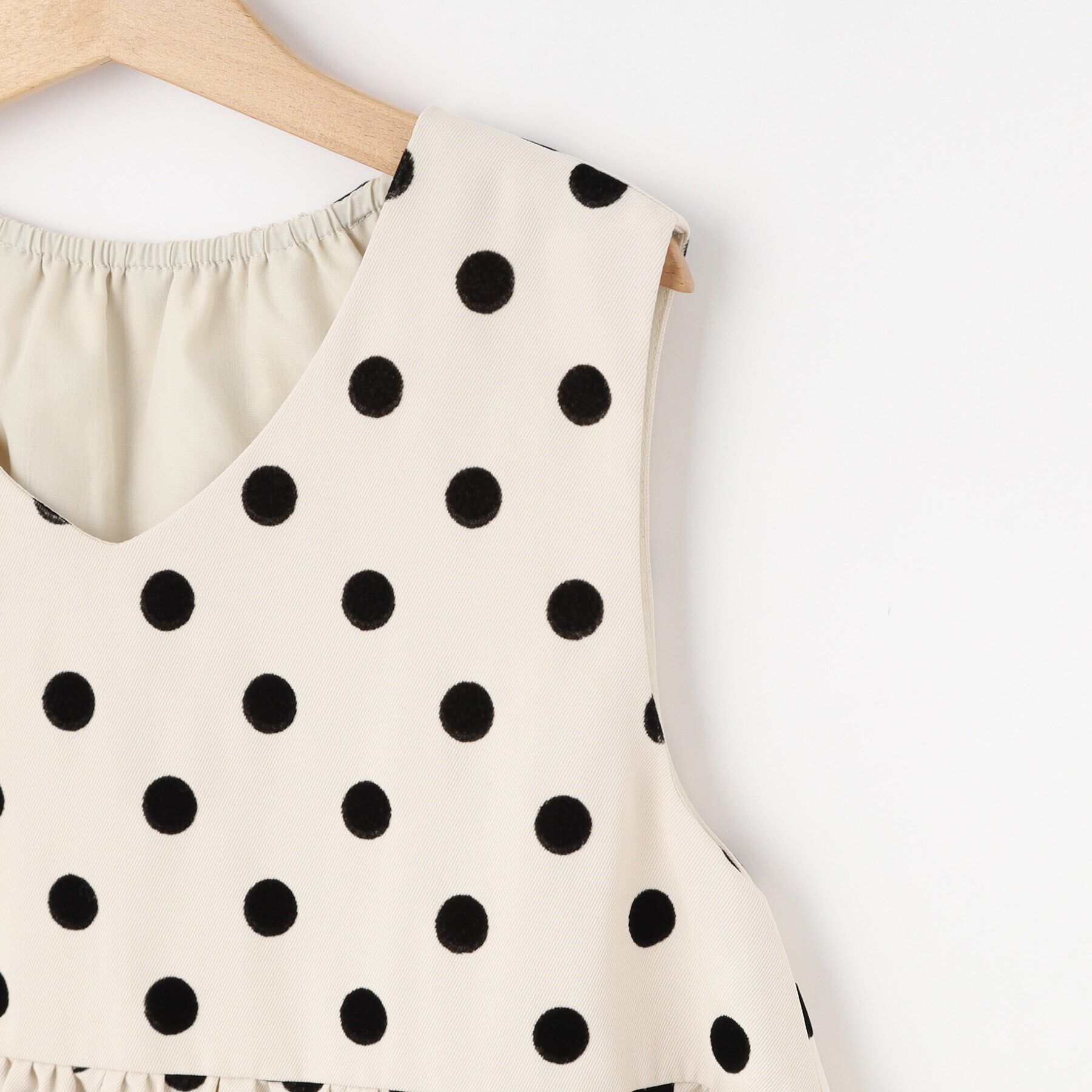 SHOO･LA･RUE「【100-140cm/プチセレ】フロッキードットワンピース」|ワンピース|