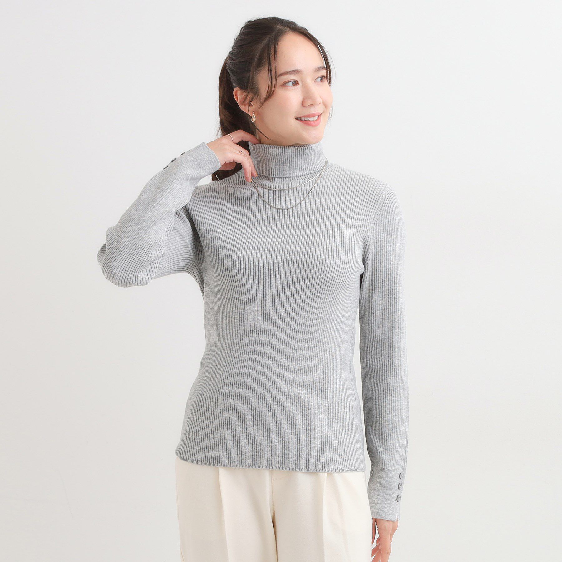SHOO･LA･RUE「【絶妙なゆるピタ/洗濯機可】ちくちくしにくい リブタートルネック やわらかニット【CIRCRIC】」|ニット・セーター|