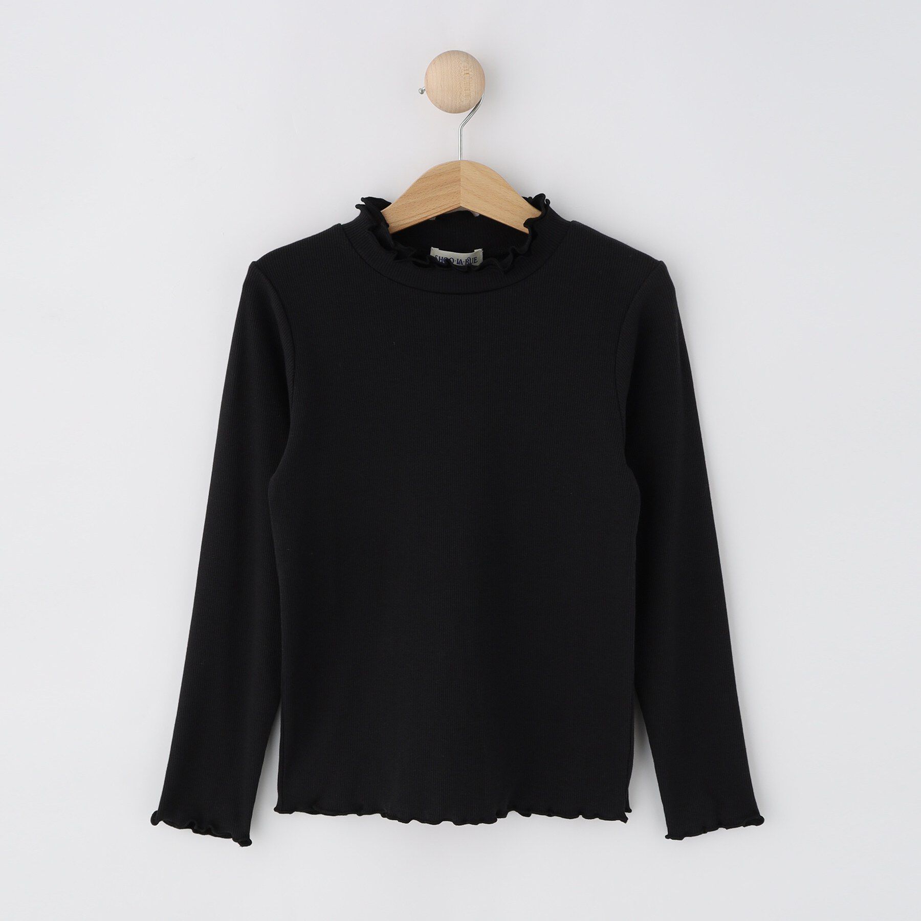 SHOO･LA･RUE「【110-140cm/プチセレ】リボンハイネックインナー」|Tシャツ・カットソー|ブラック(019)