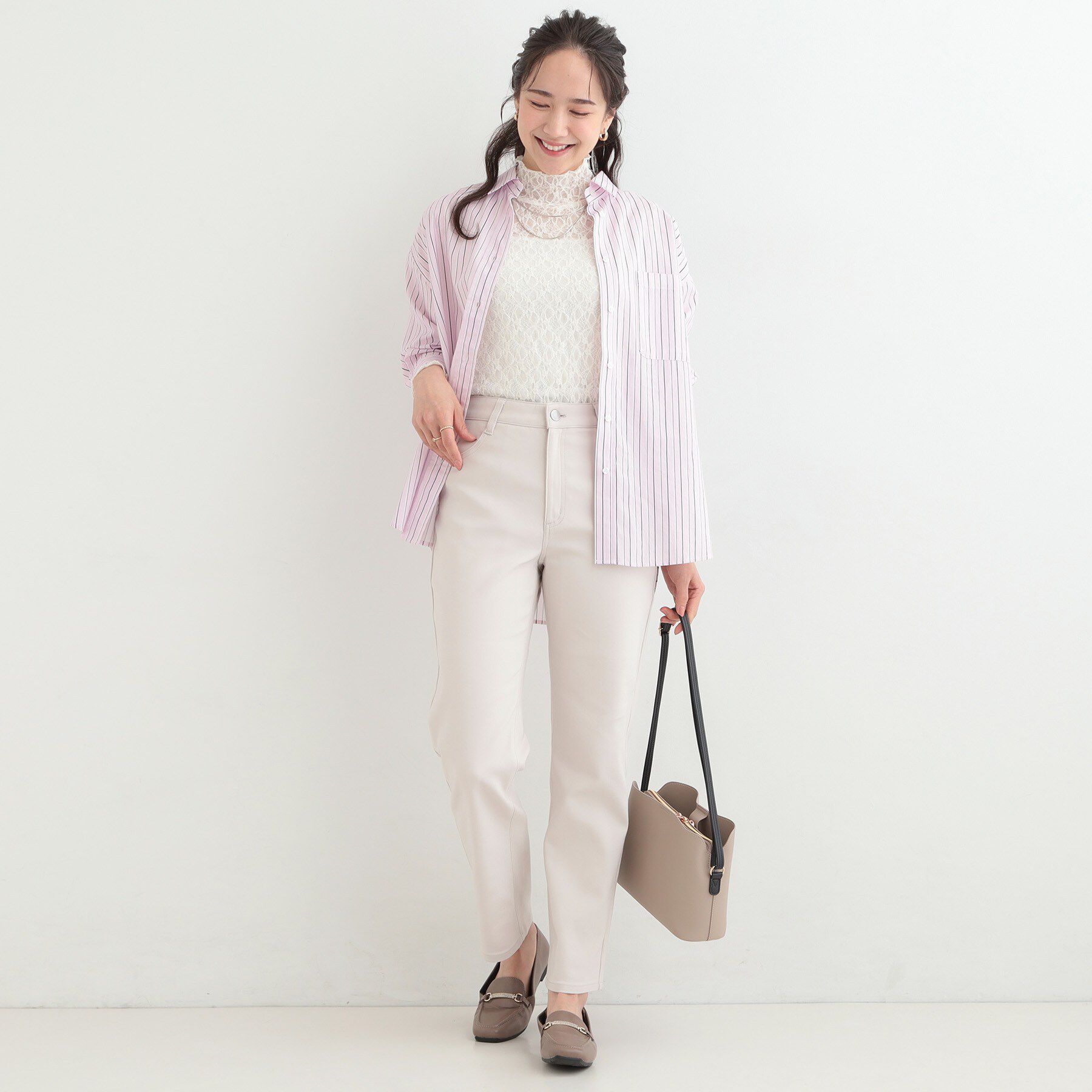 SHOO･LA･RUE「【洗濯機可/SS-LL/ストレッチ】すらっときれい見え 大人のストレートパンツ」|その他|