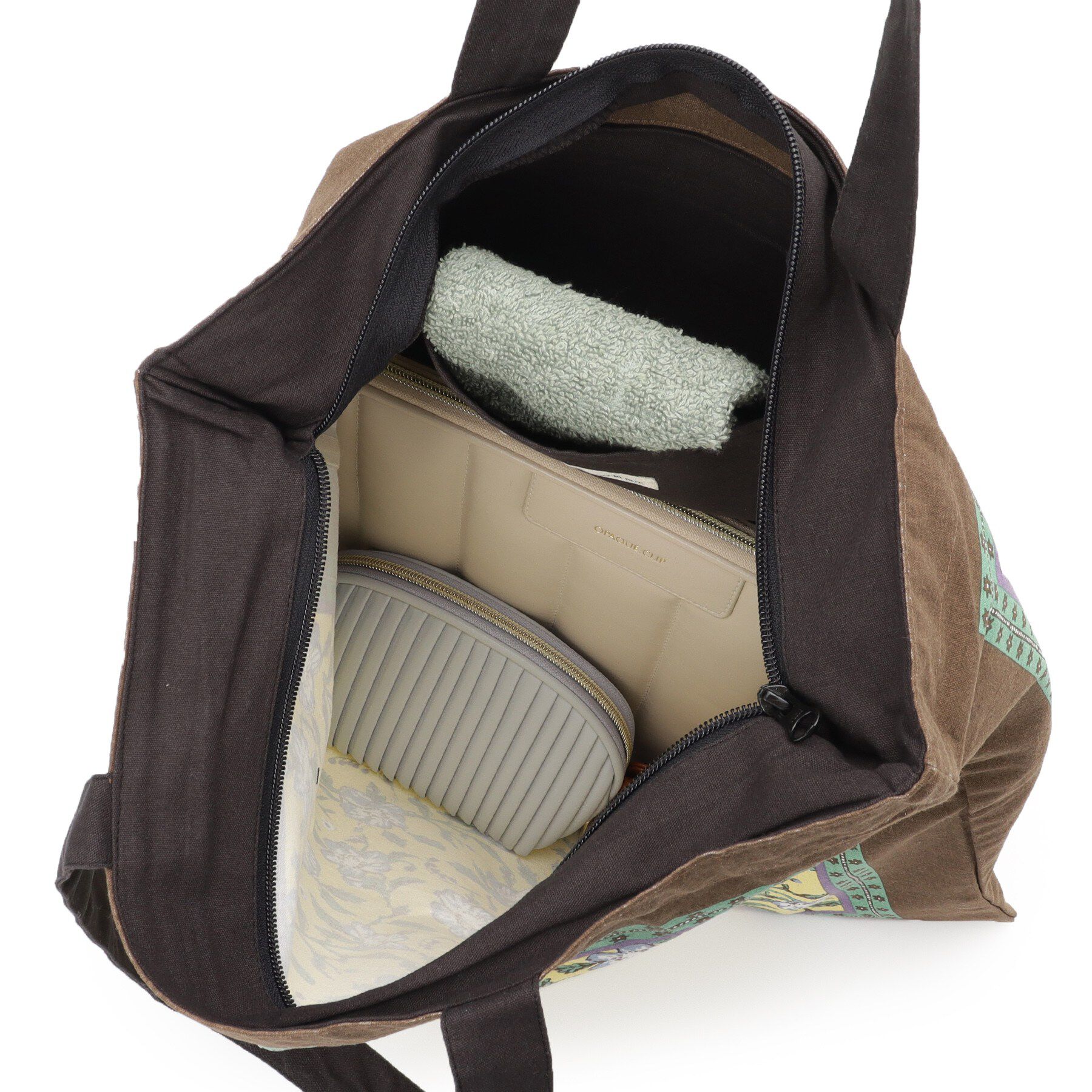 SHOO･LA･RUE「【インド製】スクエアファスナートートバッグ」|トートバッグ|