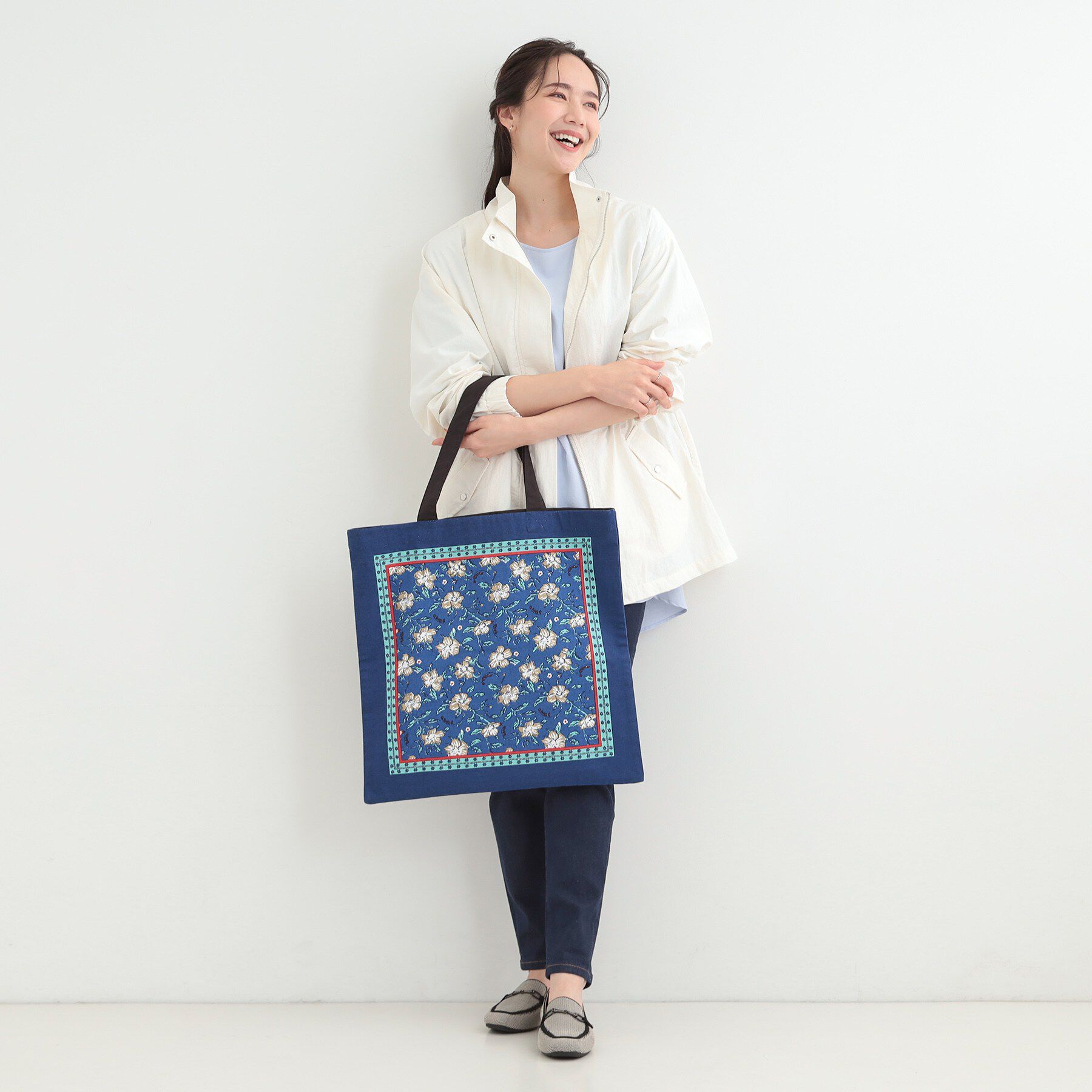 SHOO･LA･RUE「【インド製】スクエアファスナートートバッグ」|トートバッグ|