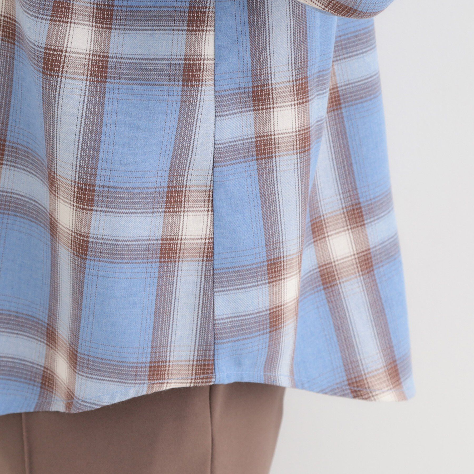 SHOO･LA･RUE「【洗濯機可】涼しげで軽やかな チェックシャツパーカ」|シャツ・ブラウス|