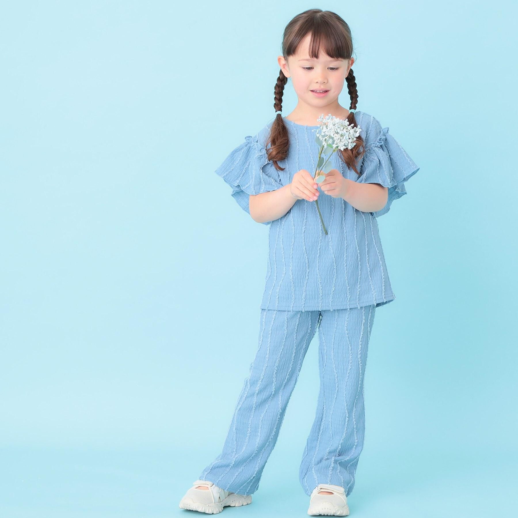 SHOO･LA･RUE「【100-150cm】フリンジジャガードフレアパンツ」|その他|