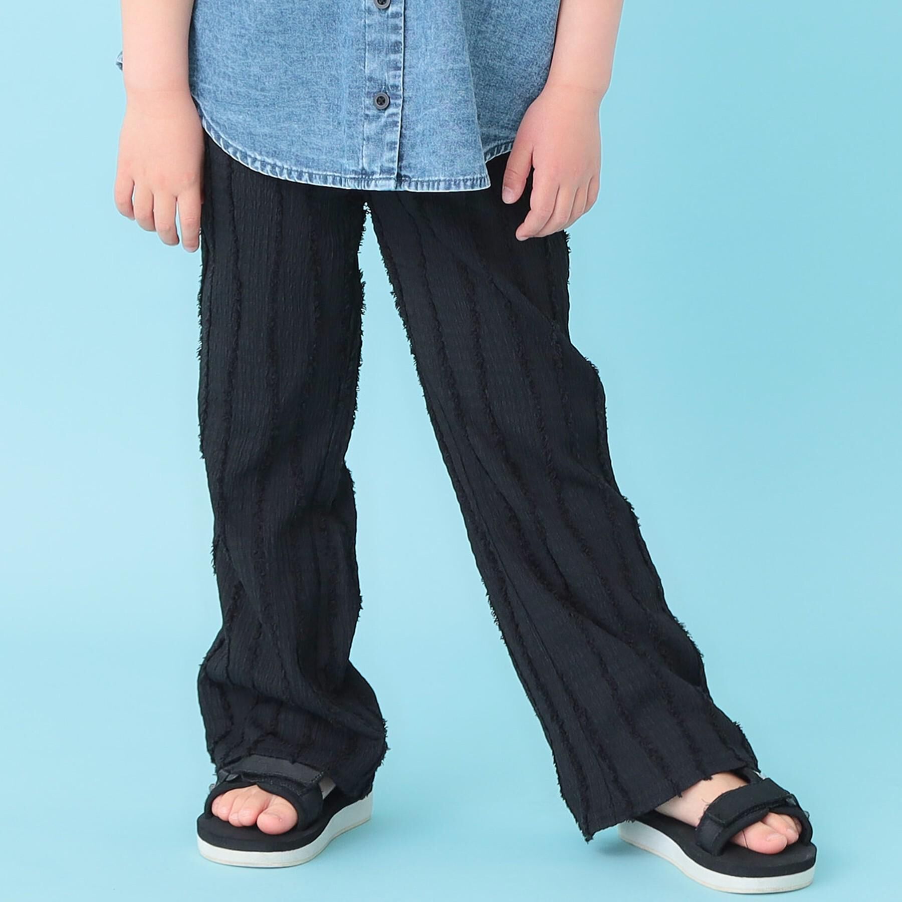 SHOO･LA･RUE「【100-150cm】フリンジジャガードフレアパンツ」|その他|