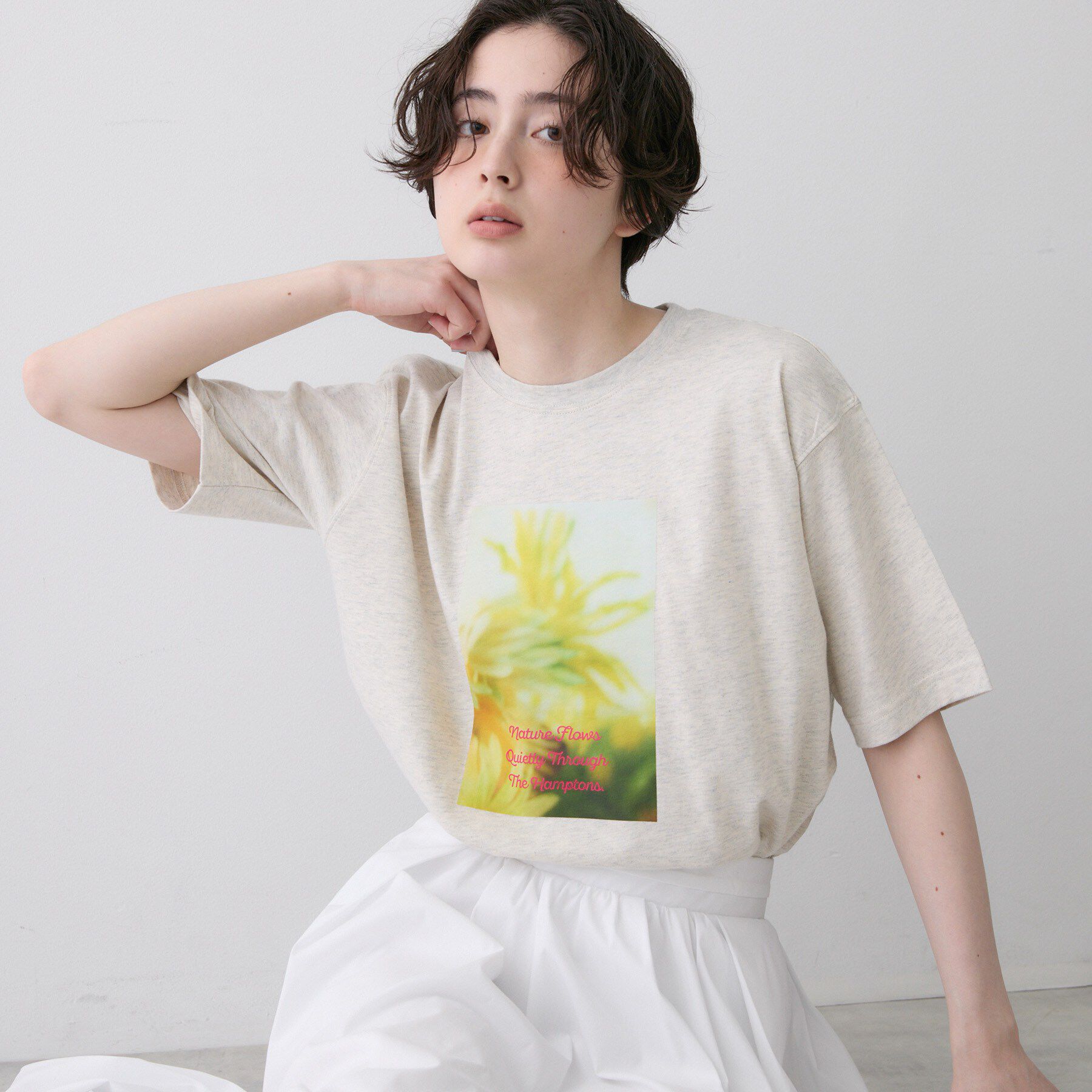 Dessin「【洗える】オーガニック天竺フォトTシャツ」|Tシャツ・カットソー|ライトベージュ(05