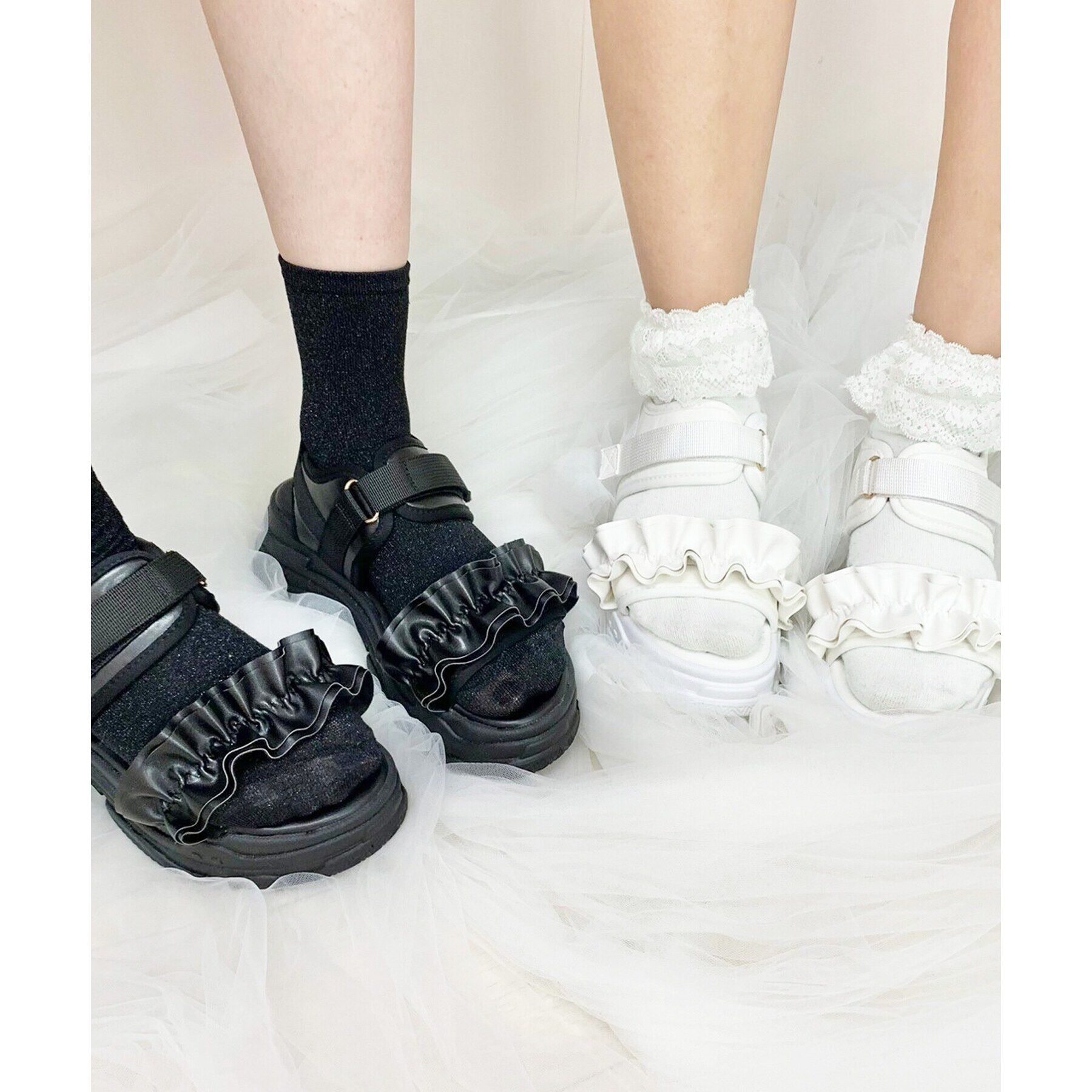 csT&P「厚底フリルスポサン」|サンダル|