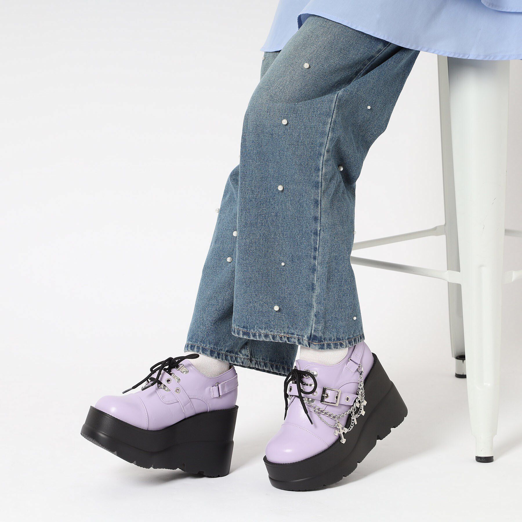 csT&P「厚底チェーン付きパンプス」|パンプス|