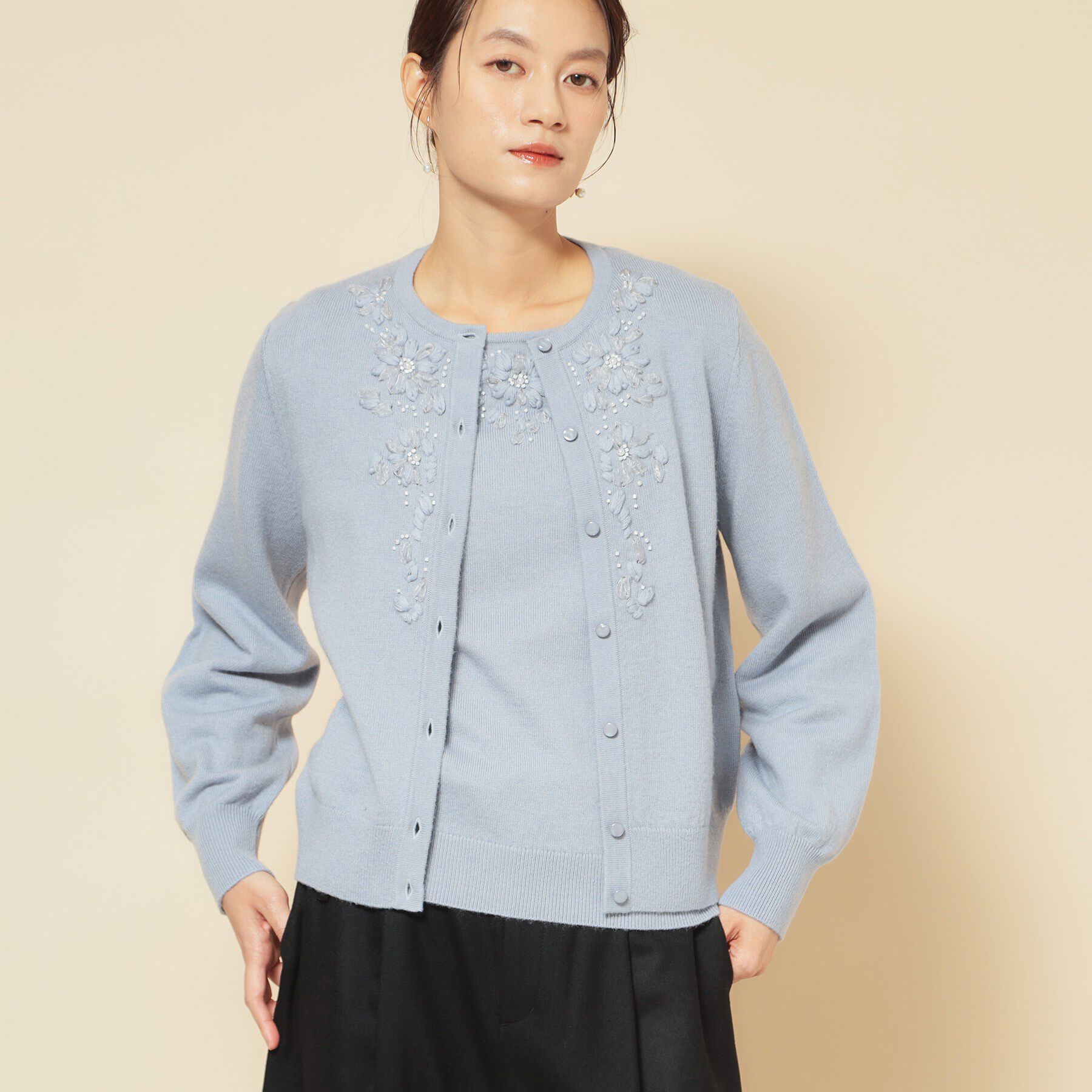 SunaUna「【刺繍】クラフトカーディガン」|カーディガン|