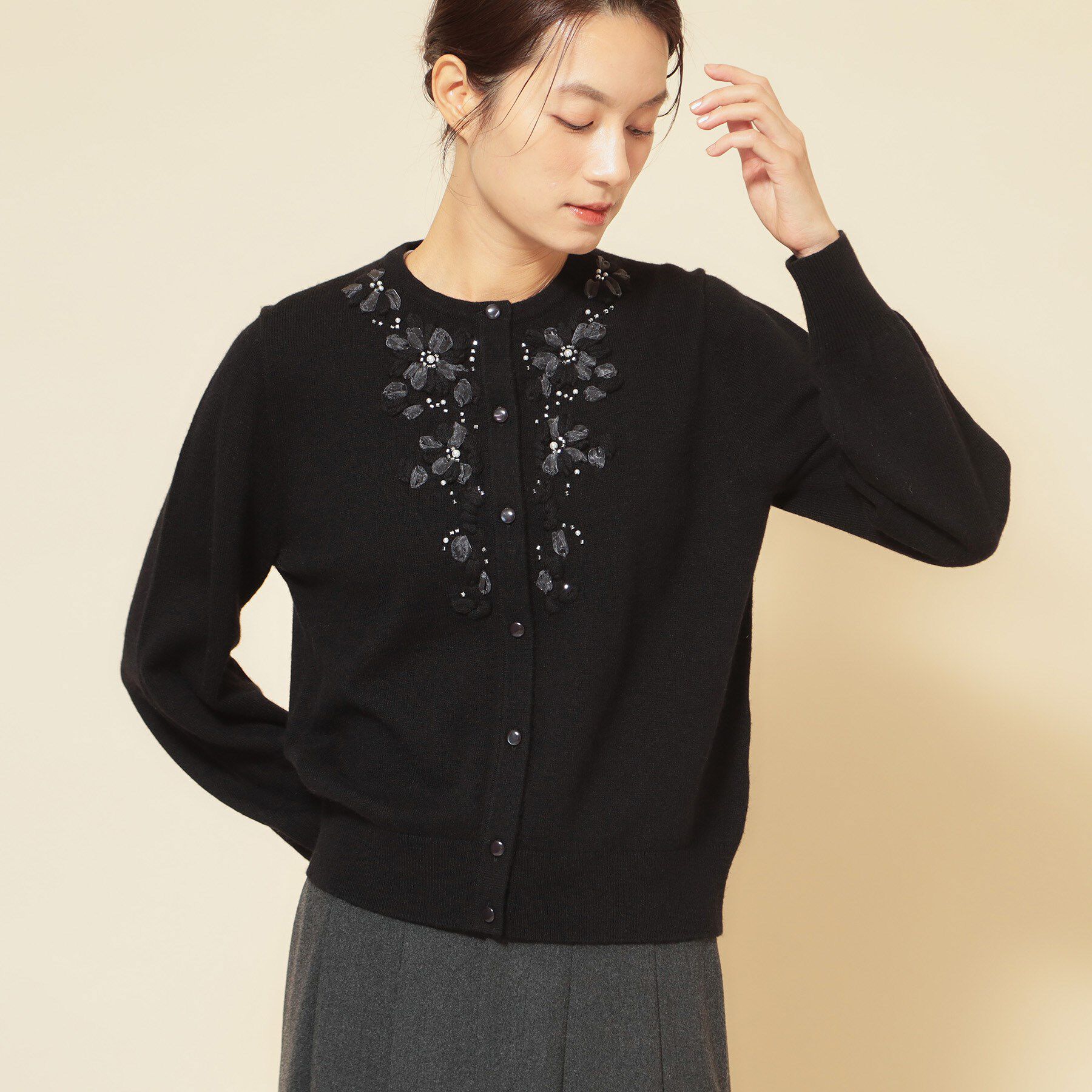 SunaUna「【刺繍】クラフトカーディガン」|カーディガン|